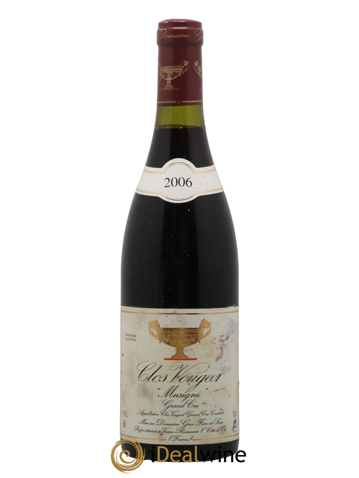 Clos de Vougeot Grand Cru Musigni Gros Frère & Soeur 2006 - Lot de 1 bouteille - 0