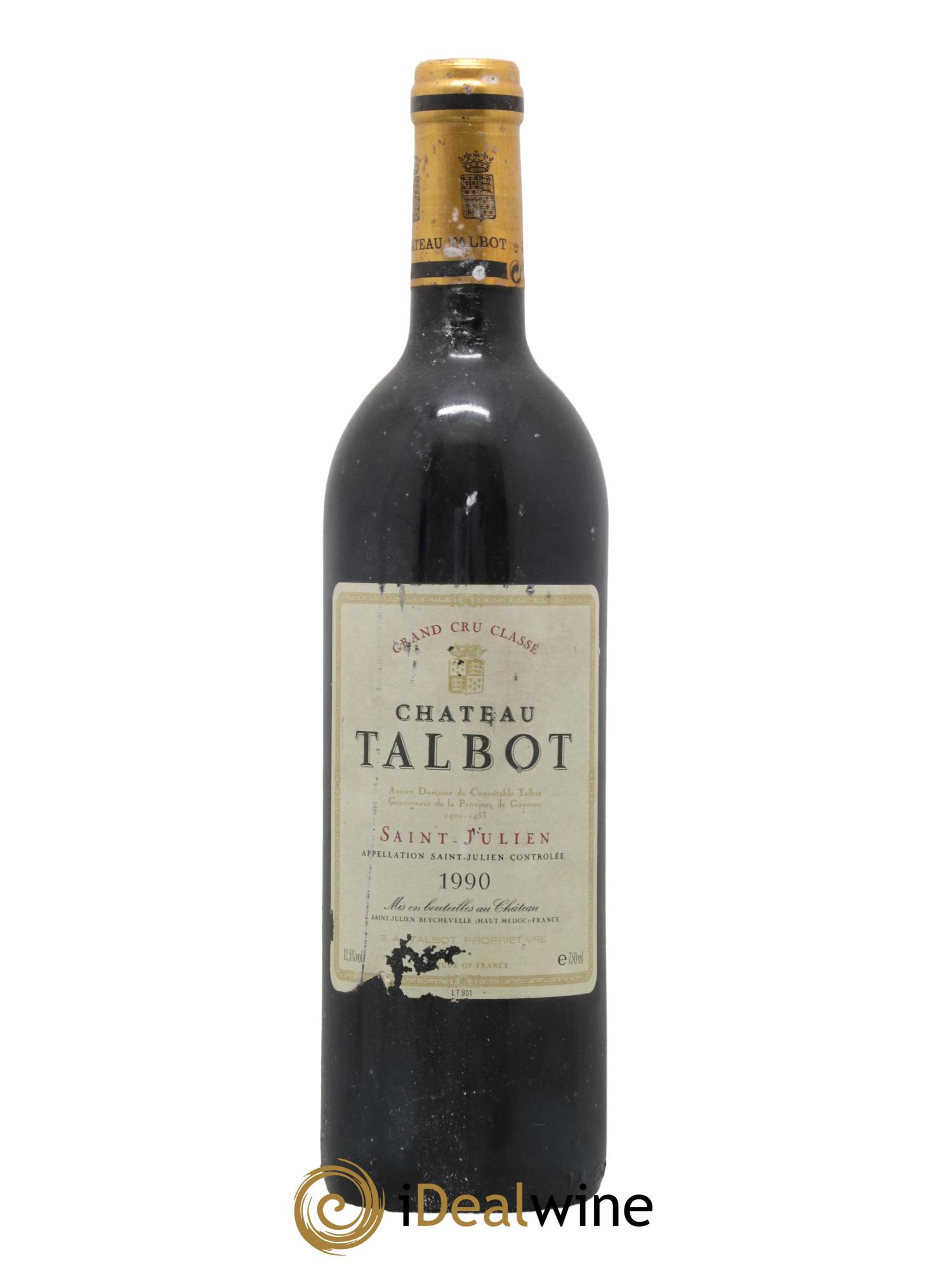 Château Talbot 4ème Grand Cru Classé 1990 - Lot de 1 bouteille - 0