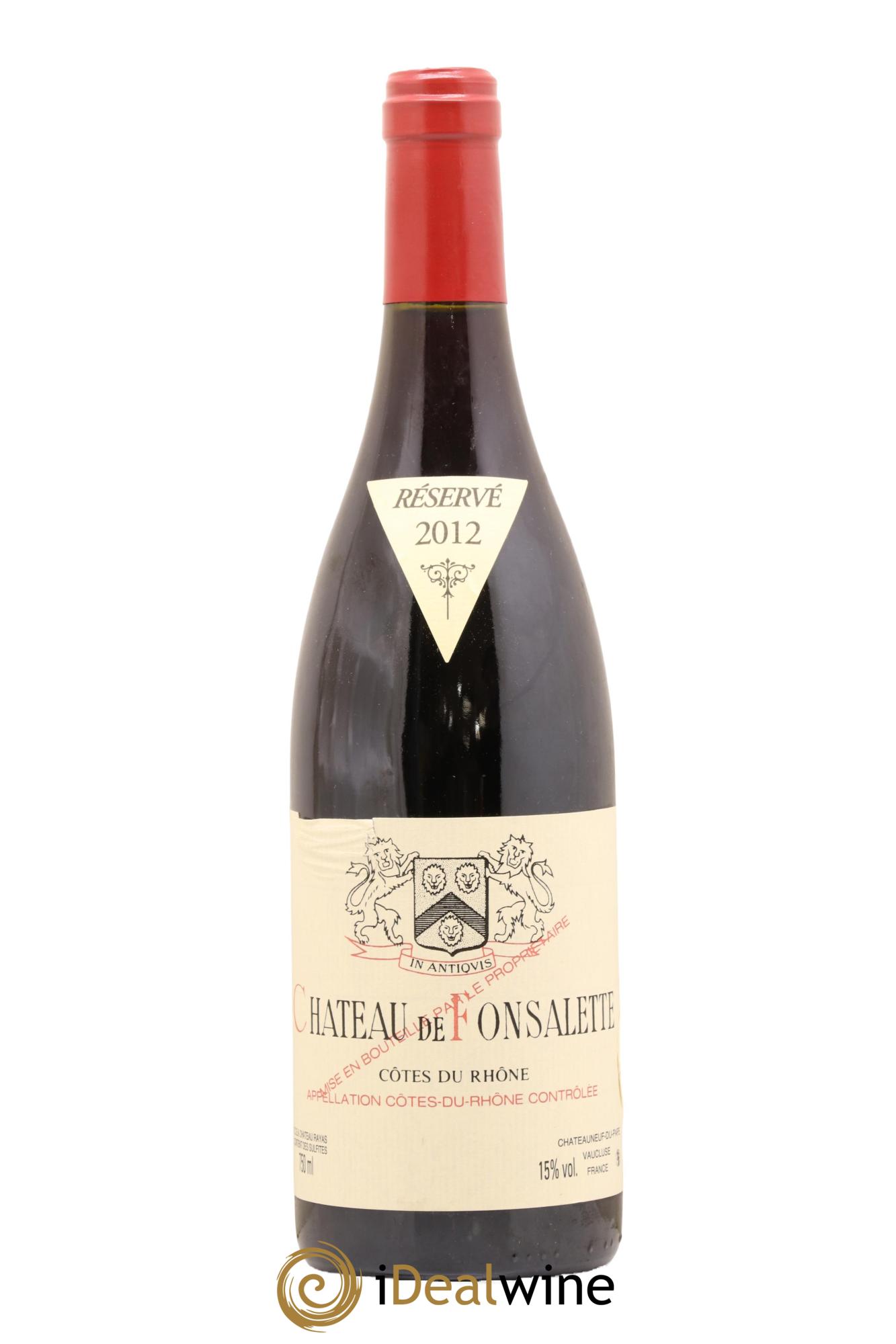 Côtes-du-Rhône Château de Fonsalette Emmanuel Reynaud 2012 - Lot de 1 bouteille - 0
