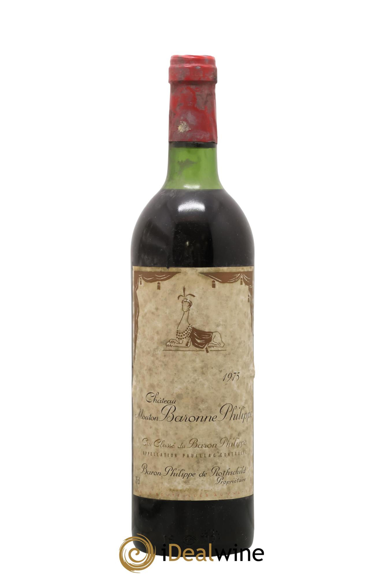 Château d' Armailhac - Mouton Baron(ne) Philippe 5ème Grand Cru Classé 1975 - Lot de 1 bouteille - 0