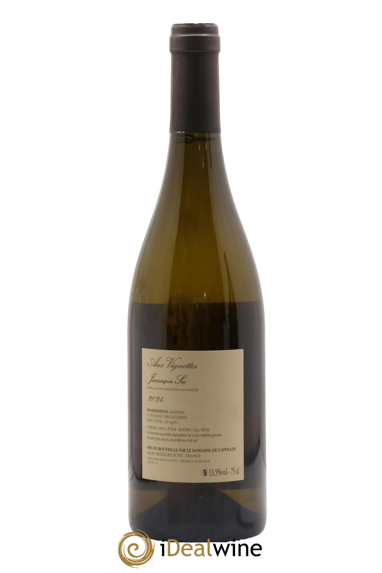 Jurançon sec Aux Vignettes Domaine de l'Apollin - Florent Foury 2024 - Lot of 1 bottle - 1