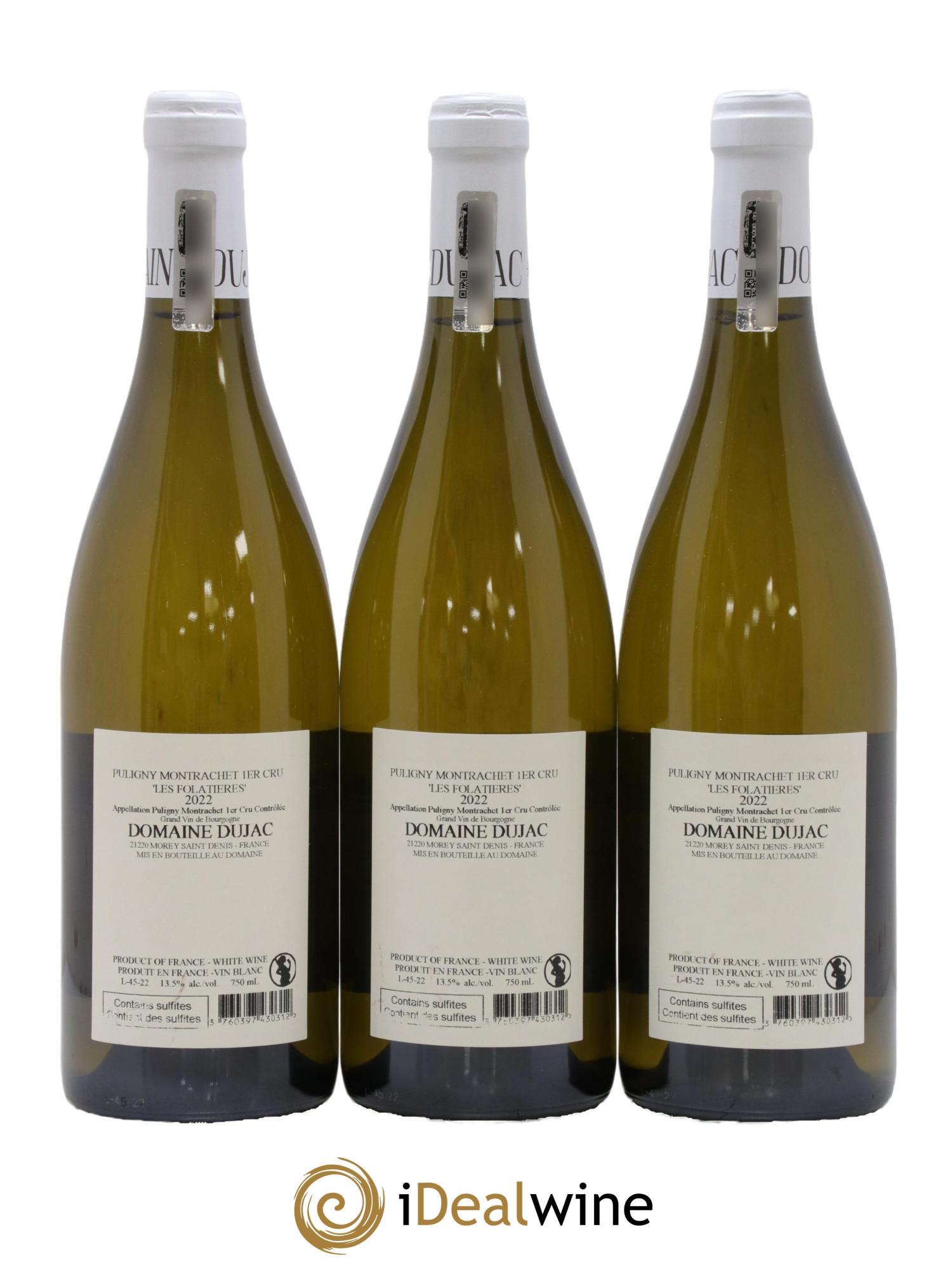 Puligny-Montrachet 1er Cru Les Folatières Dujac (Domaine)  2022 - Lot de 3 bouteilles - 1