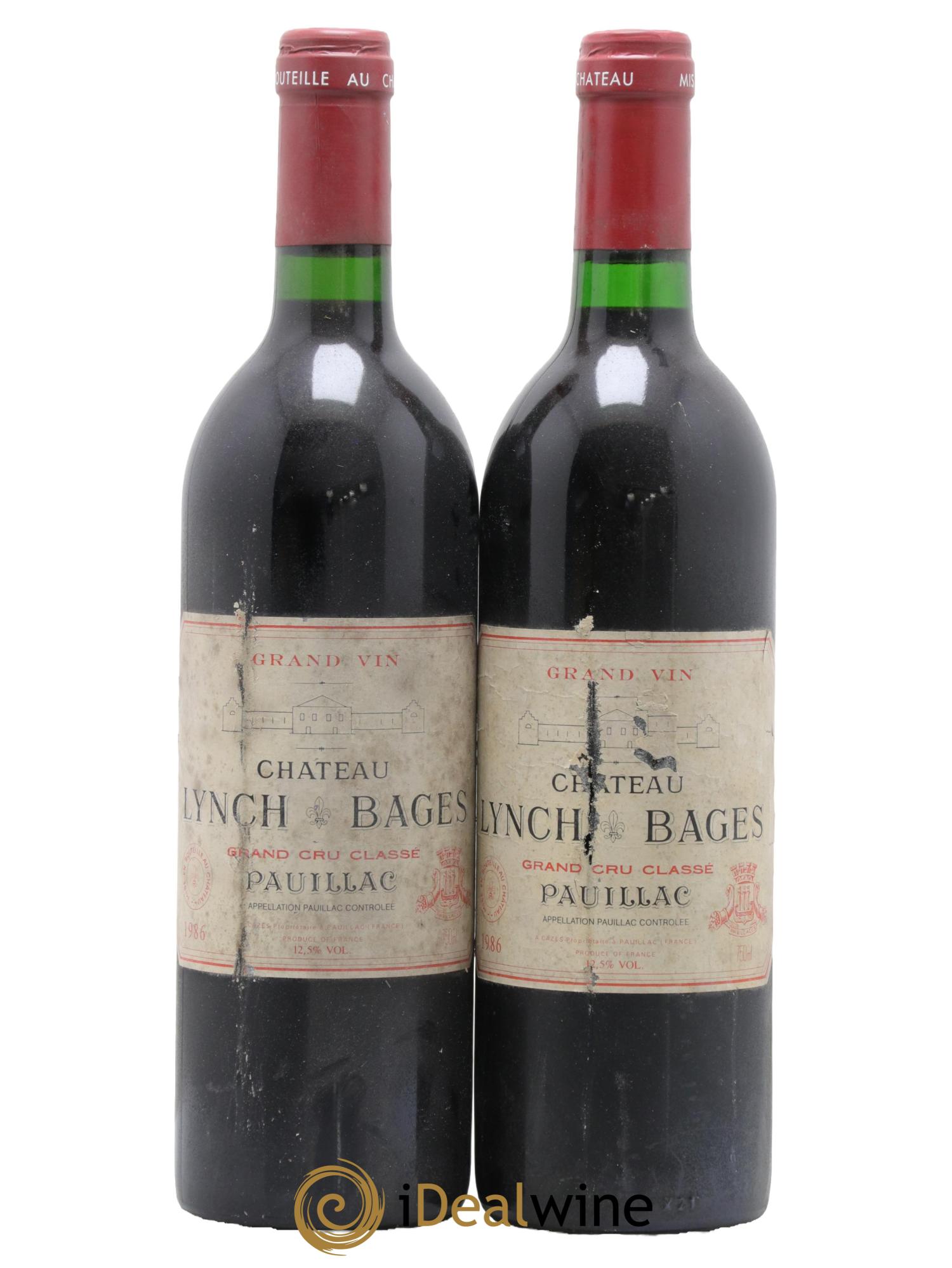 Château Lynch Bages 5ème Grand Cru Classé 1986 - Lot de 2 bouteilles - 0