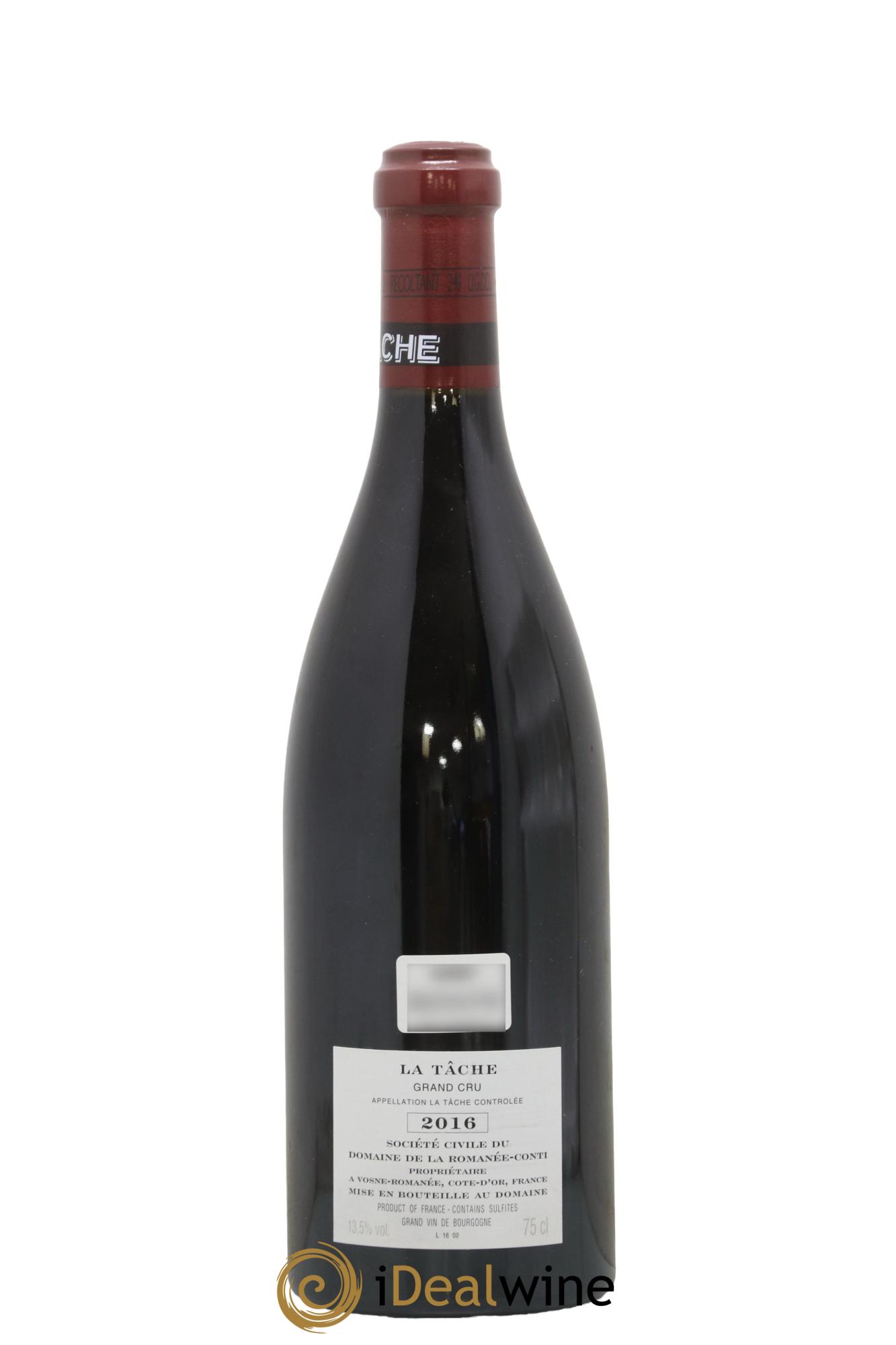 La Tâche Grand Cru Domaine de la Romanée-Conti 2016 - Lot of 1 bottle - 1