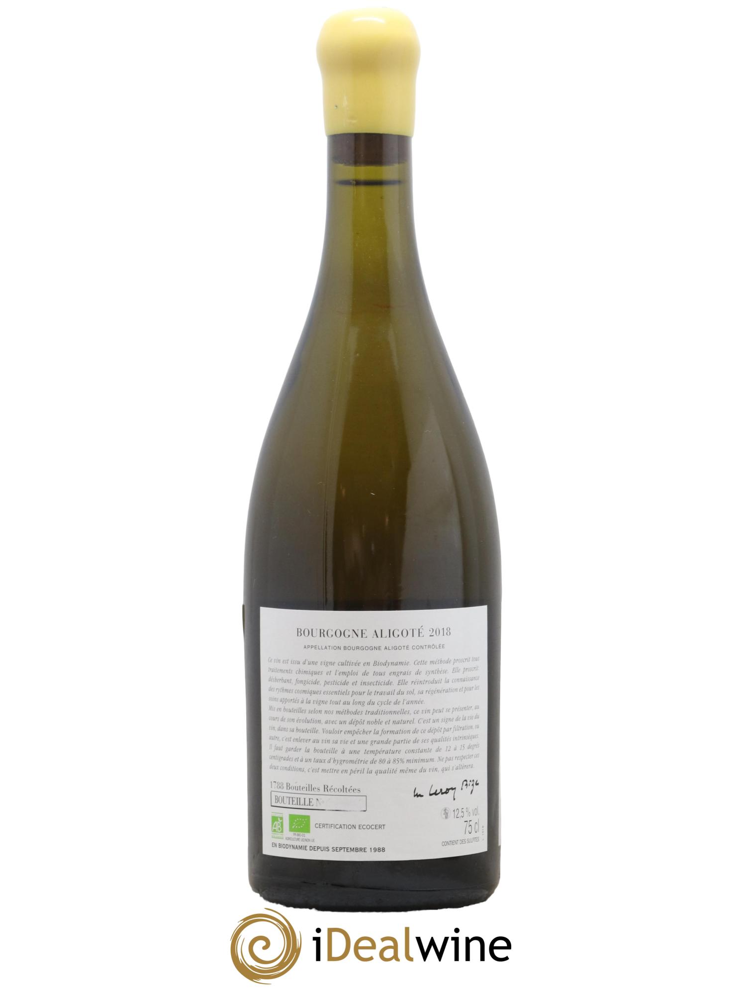Bourgogne Aligoté Sous Chatelet d'Auvenay (Domaine) 2018 - Lot de 1 bouteille - 1