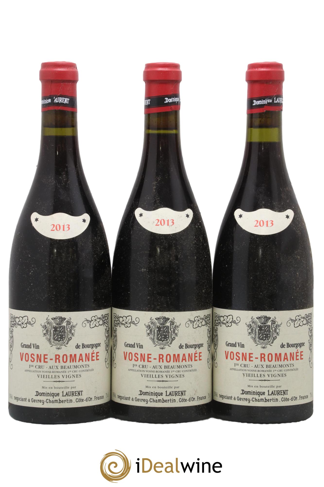 Vosne-Romanée 1er Cru Aux Beaumonts Vieilles Vignes Dominique Laurent 2013 - Lot of 3 bottles - 0