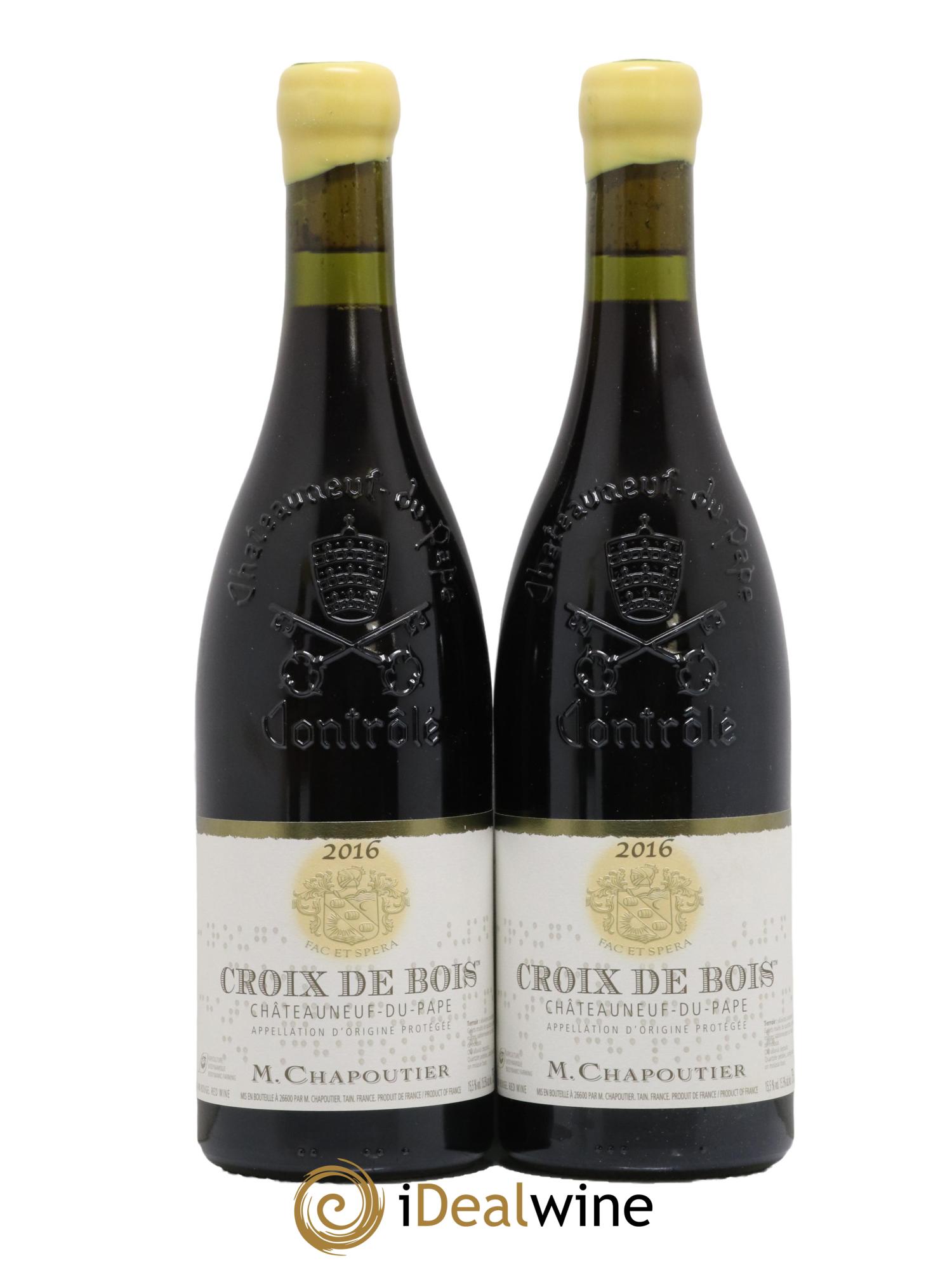 Châteauneuf-du-Pape Croix de Bois Chapoutier 2016 - Lot de 2 bouteilles - 0