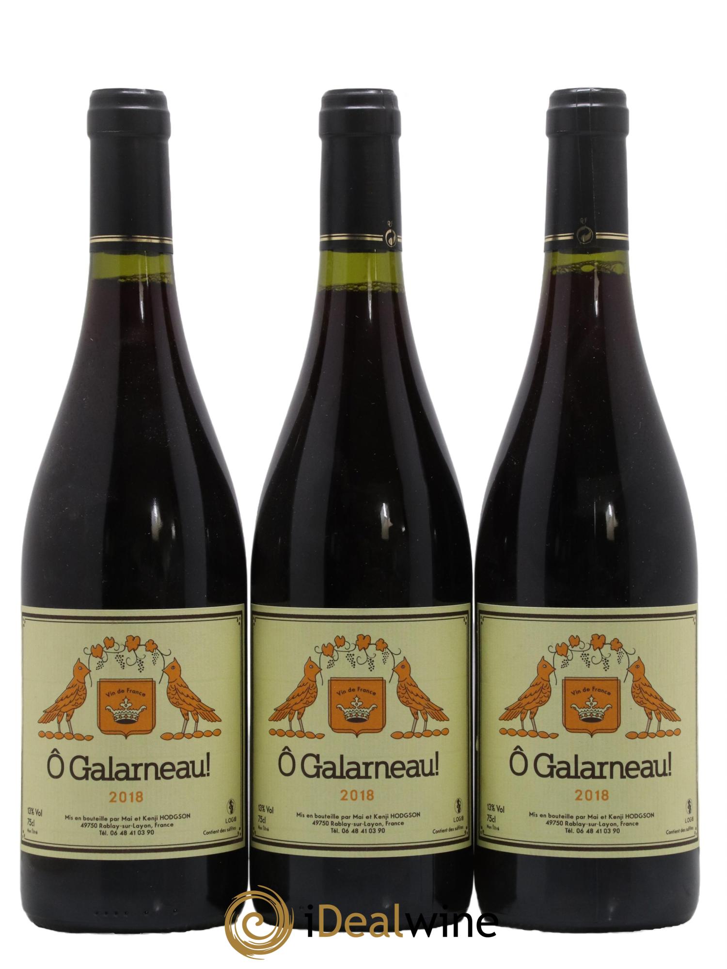 Vin de France O Galarneau Mai & Kenji Hodgson 2018 - Lot de 3 bouteilles - 0
