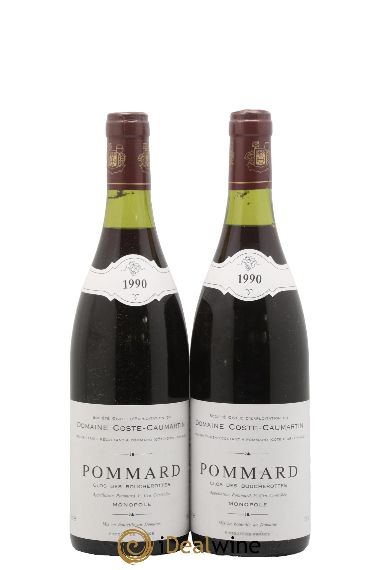 Pommard 1er Cru Clos des Boucherottes Domaine Coste Caumartin 1990 - Lot of 2 bottles - 0