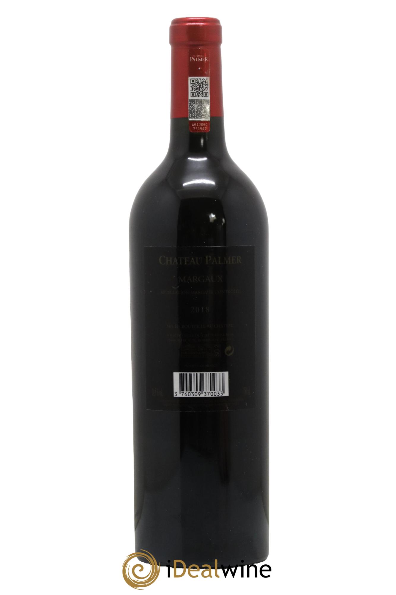 Château Palmer 3ème Grand Cru Classé  2018 - Lot de 1 bouteille - 1