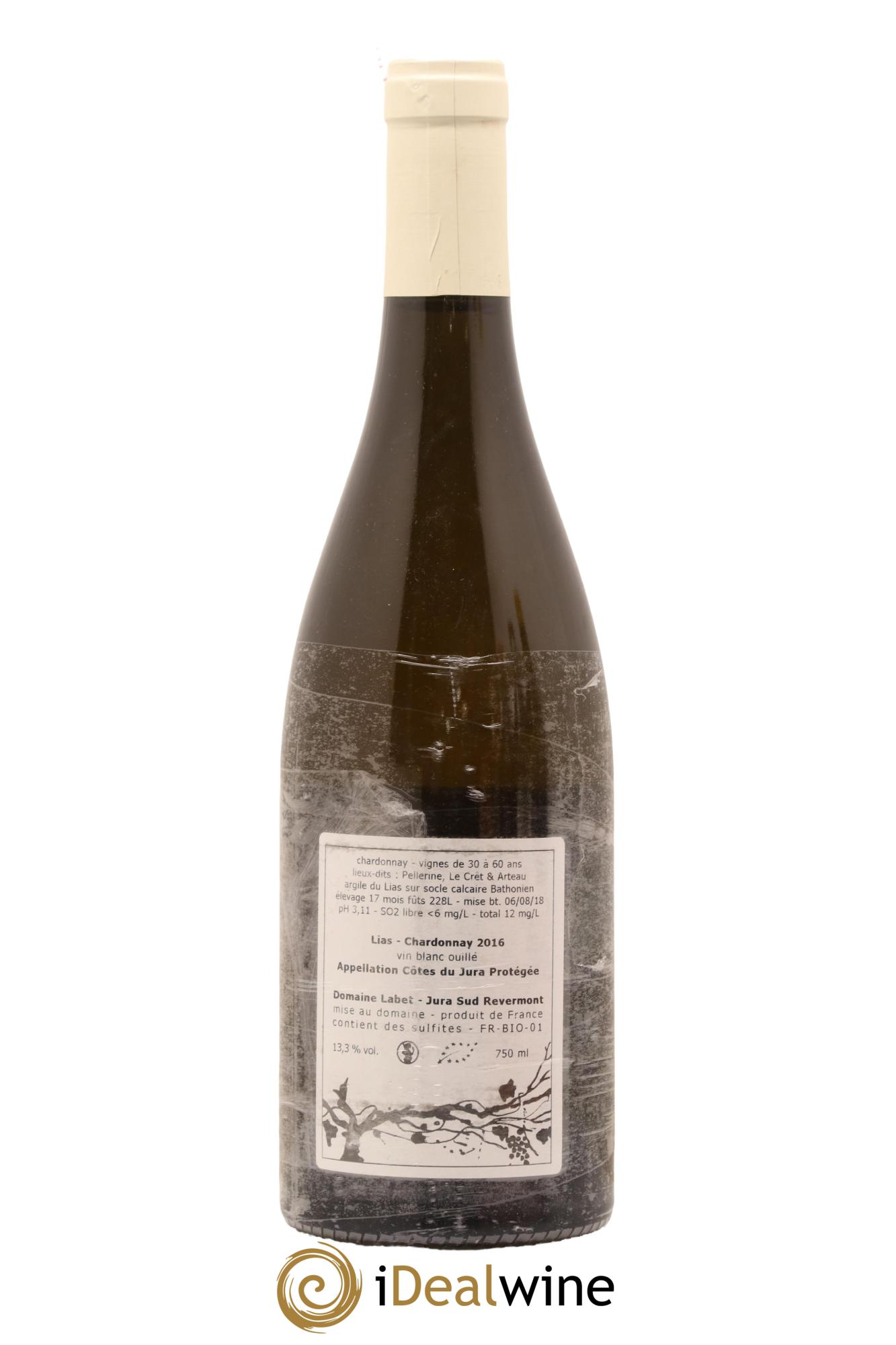 Côtes du Jura Chardonnay Lias Romain - Julien - Charline Labet 2016 - Lot de 1 bouteille - 1
