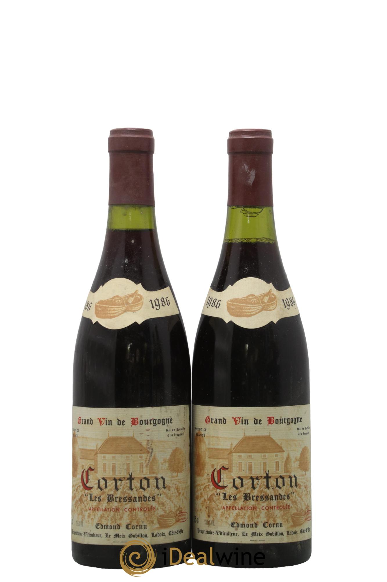 Corton Grand Cru Bressandes Edmond Cornu et Fils 1986 - Lot de 2 bouteilles - 0