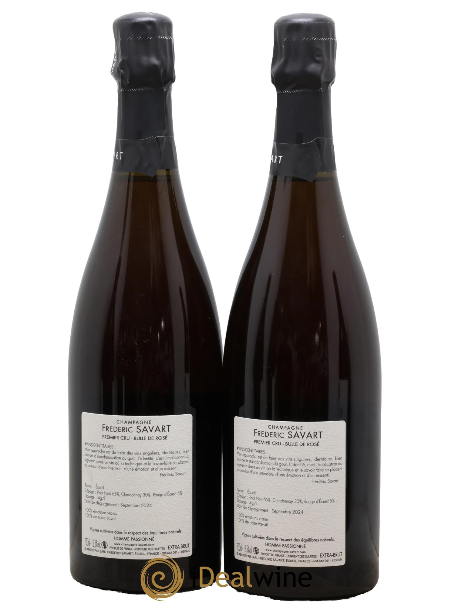 Bulle de Rosé Extra-Brut Savart Bulles de Rosé Extra Brut Premier Cru Vieilles Vignes Frédéric Savart - Lot of 2 bottles - 1