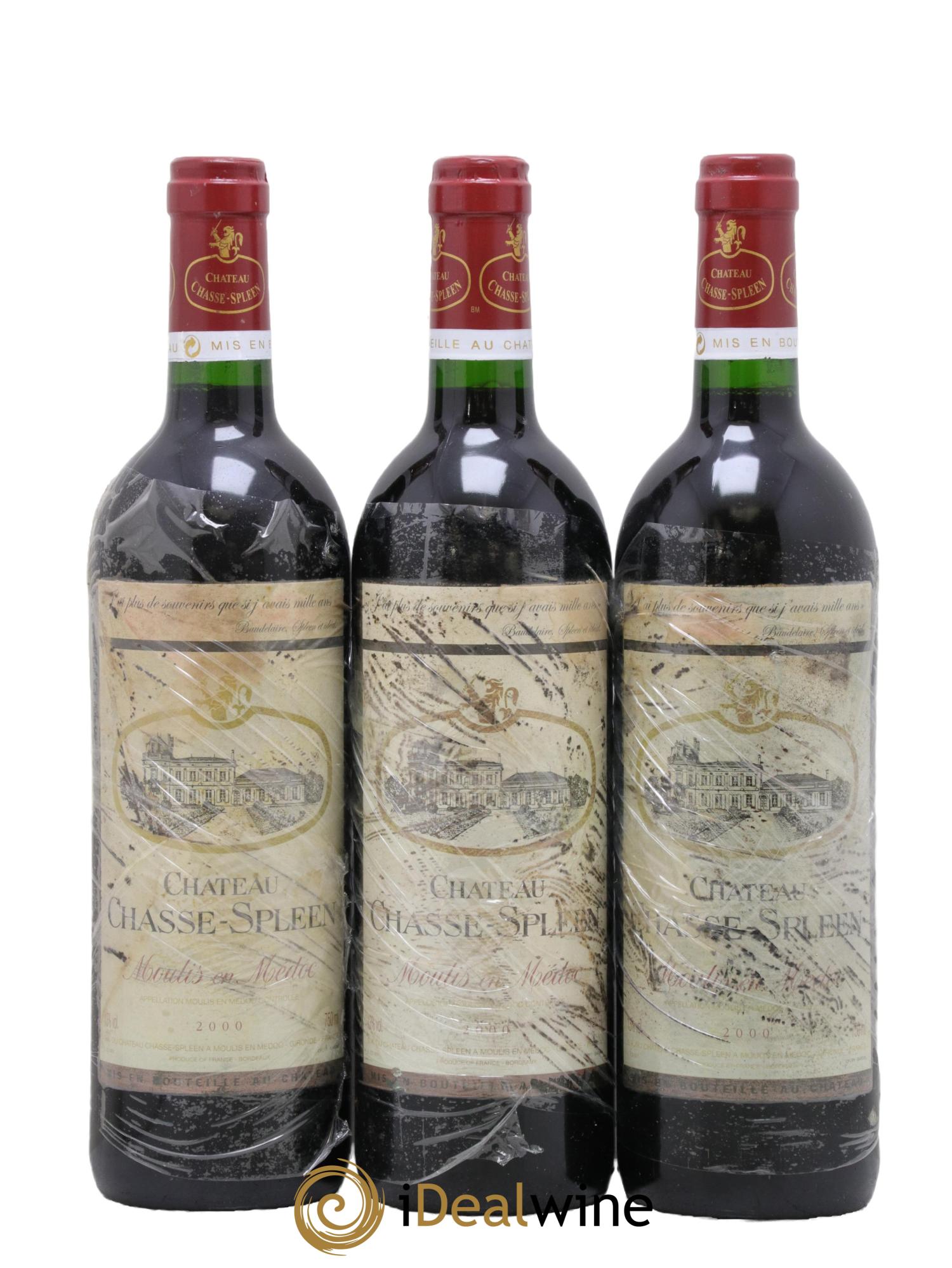 Château Chasse Spleen 2000 - Lot de 3 bouteilles - 0