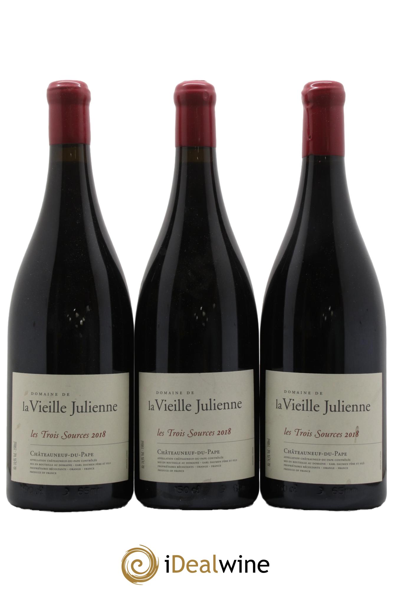 Châteauneuf-du-Pape Vieille Julienne (Domaine de la) Les Trois Sources Jean-Paul Daumen 2018 - Lot of 3 magnums - 0
