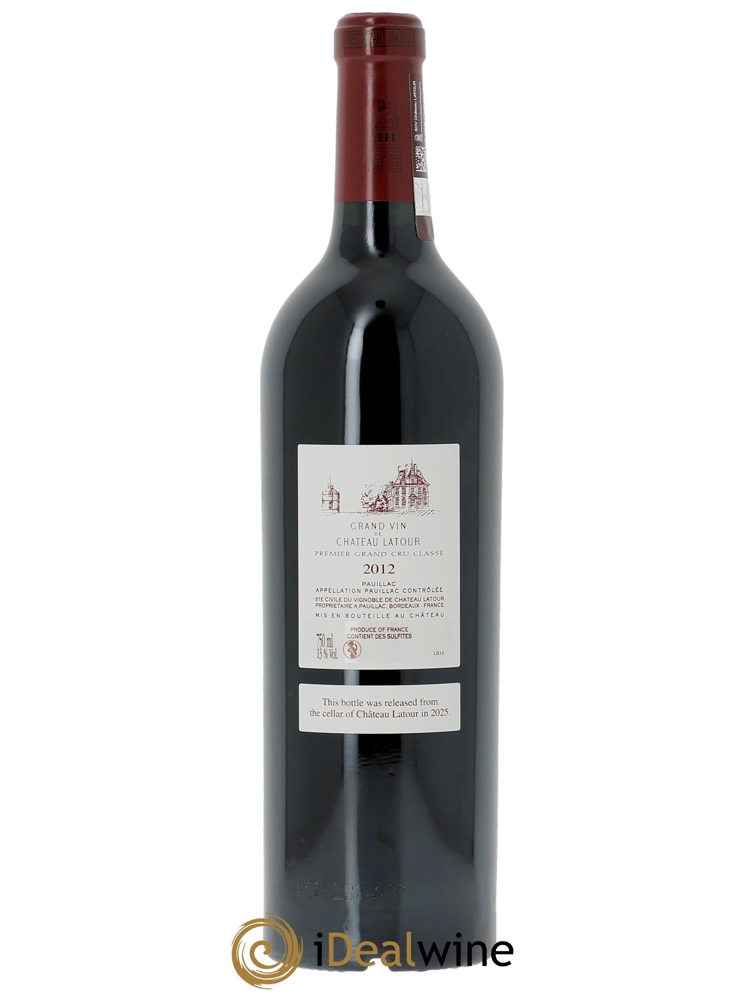 Château Latour 1er Grand Cru Classé (CBO à partir de 3 bts) 2012 - Lot de 1 bouteille - 1