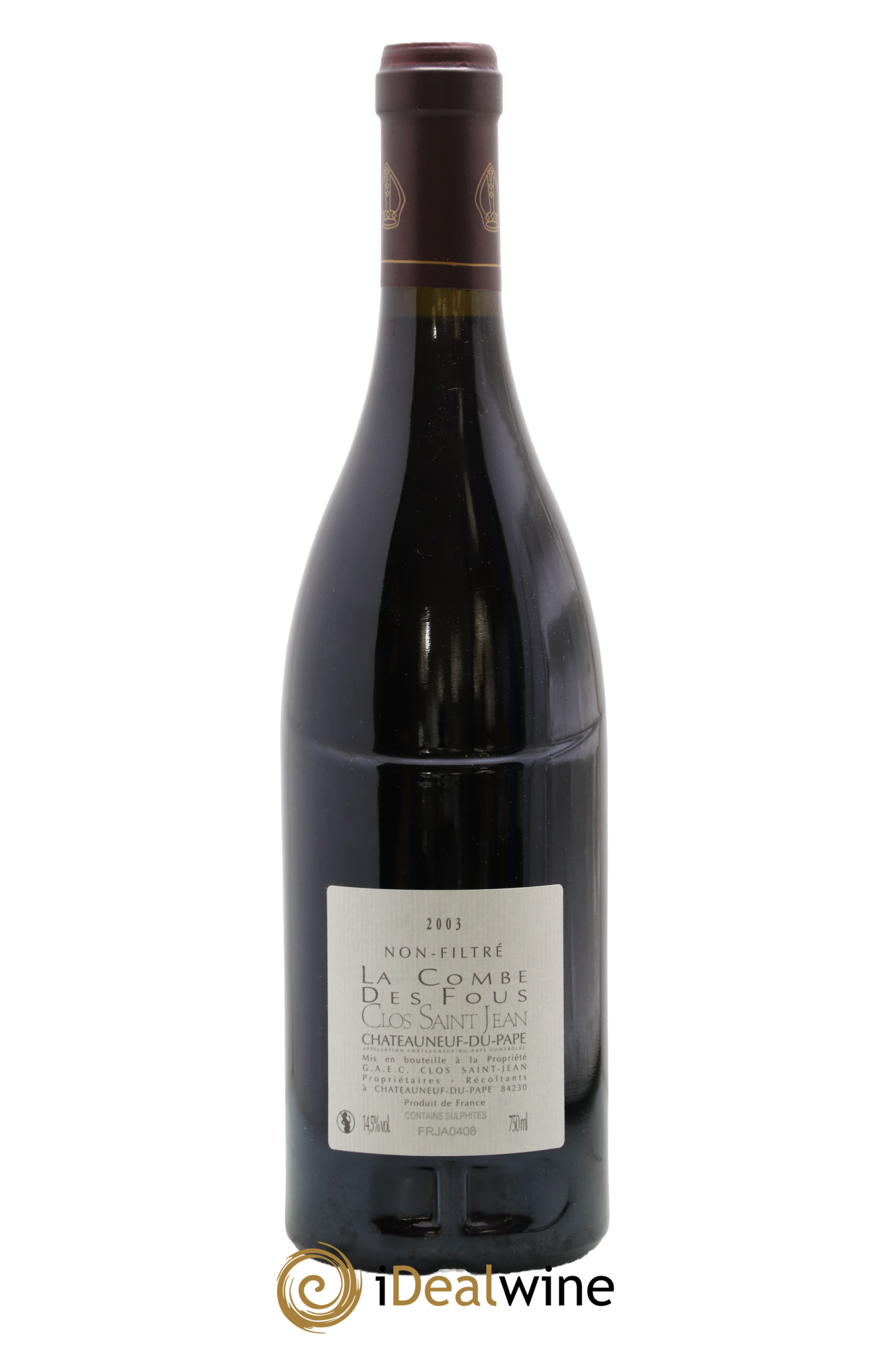 Châteauneuf-du-Pape Clos Saint-Jean La Combe des Fous Pascal et Vincent Maurel 2003 - Lot de 1 bouteille - 1