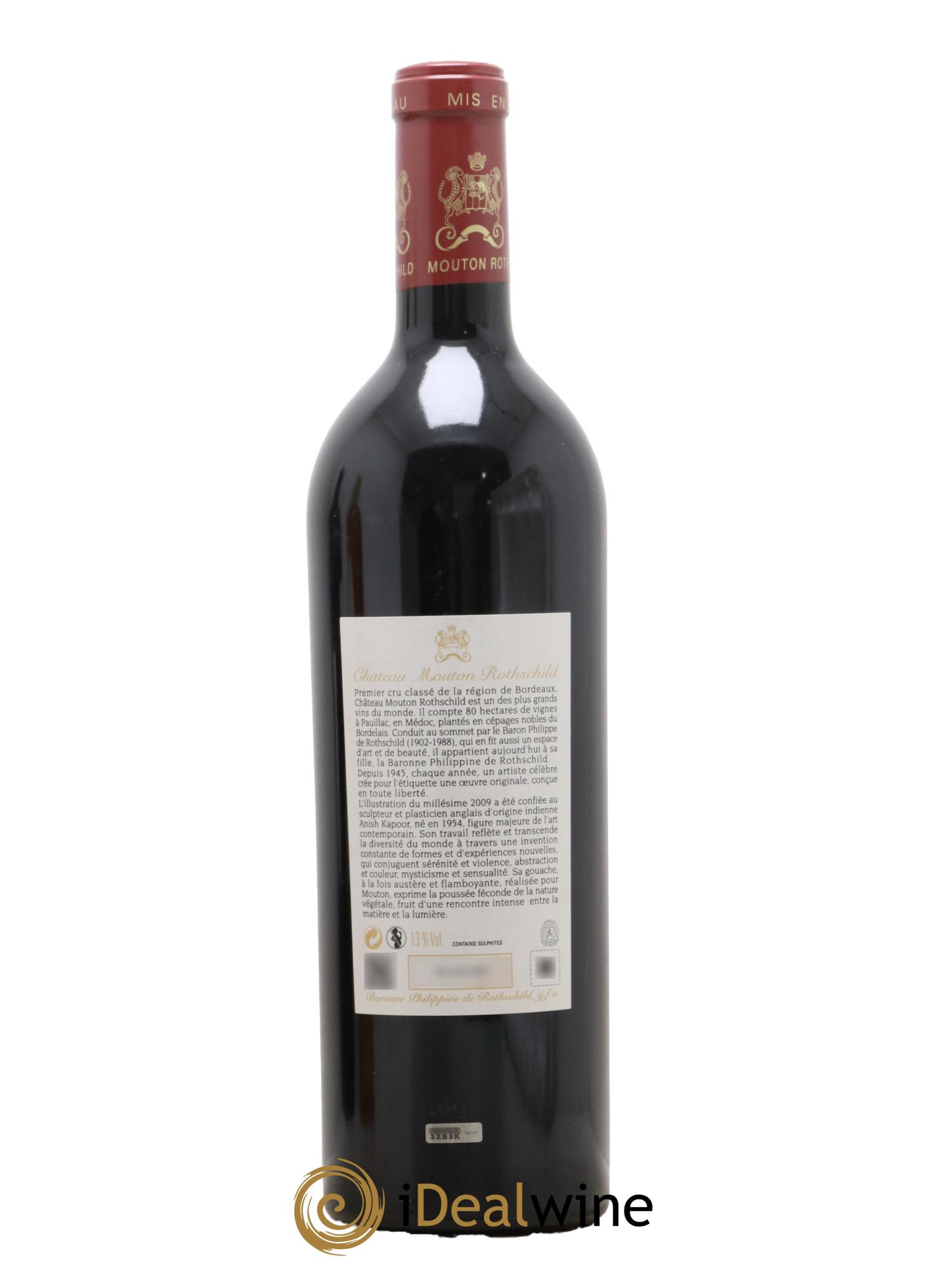Château Mouton Rothschild 1er Grand Cru Classé 2009 - Lot de 1 bouteille - 1
