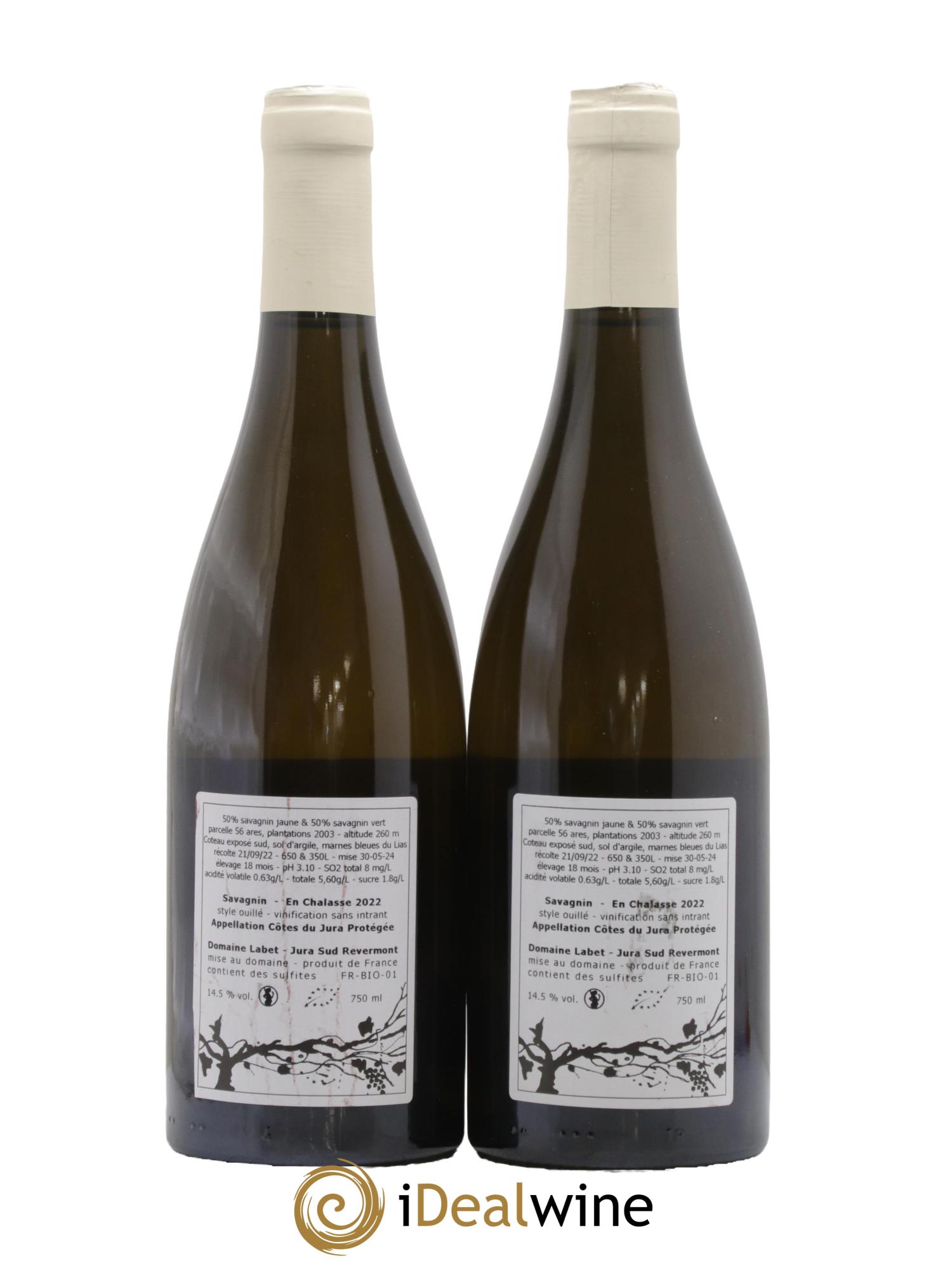 Côtes du Jura Savagnin en Chalasse Romain - Julien  - Charline Labet  2022 - Lotto di 2 bottiglie - 1