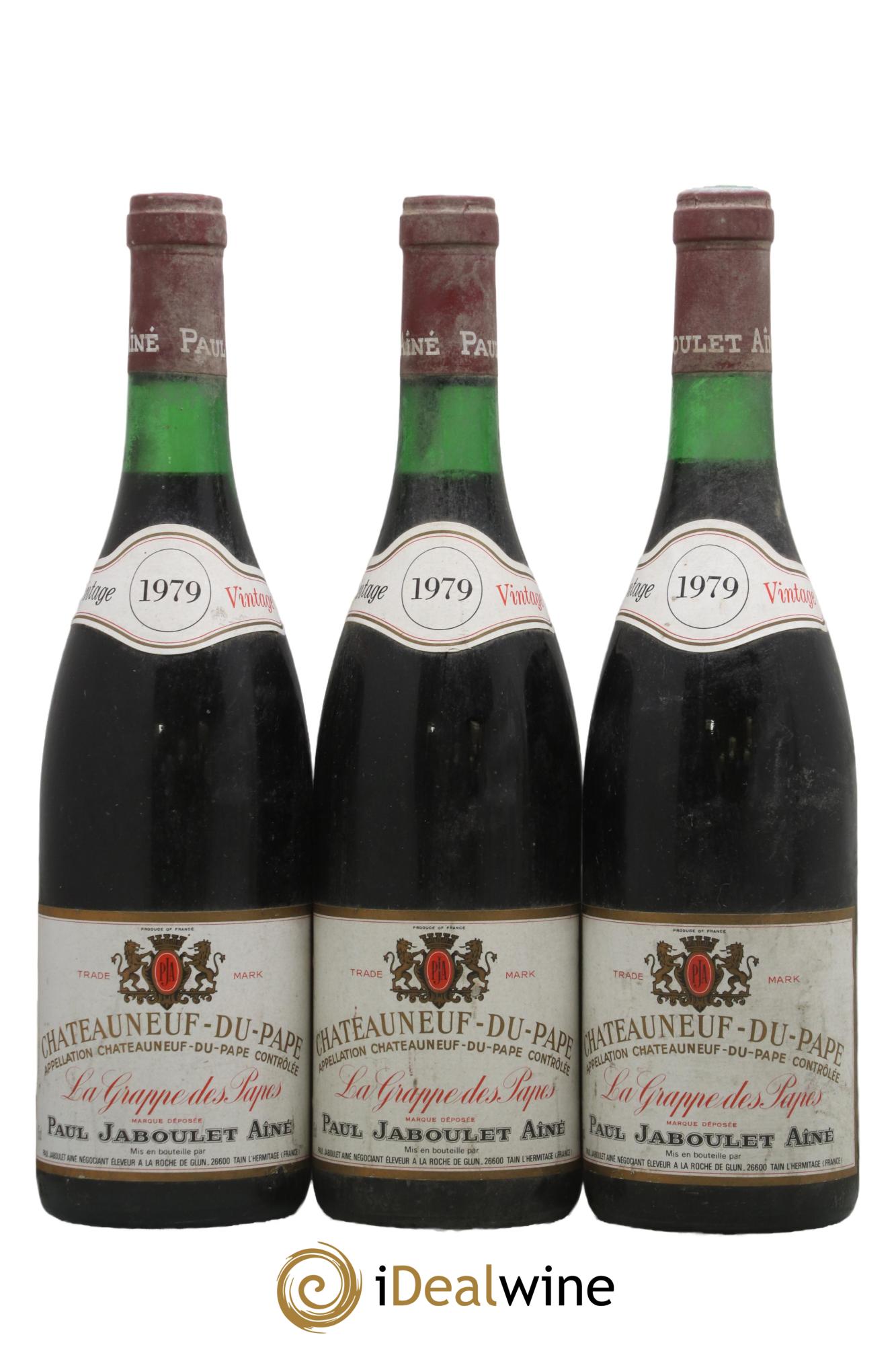 Châteauneuf-du-Pape La Grappe des Papes Jaboulet 1979 - Lotto di 3 bottiglie - 0