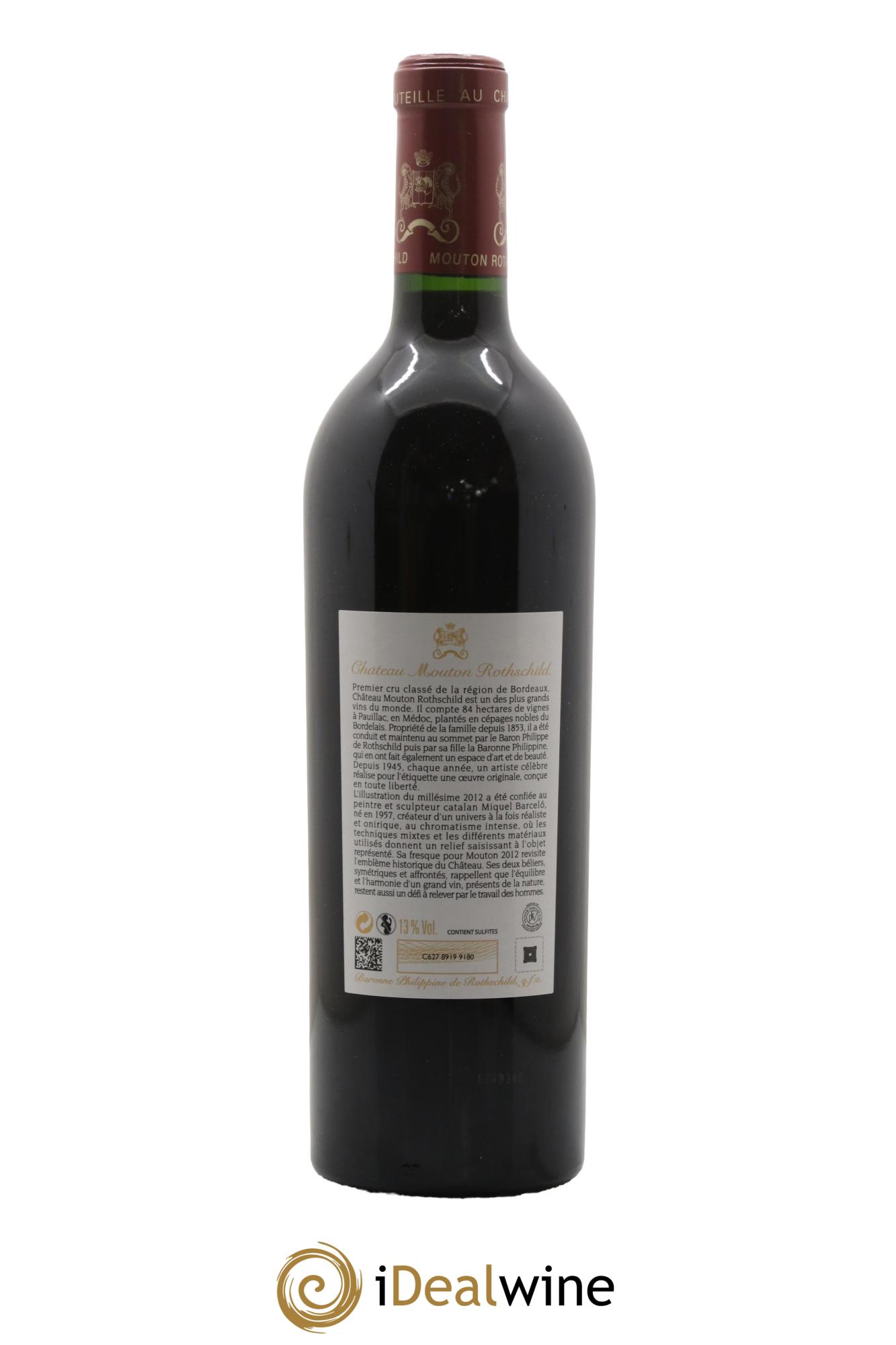 Château Mouton Rothschild 1er Grand Cru Classé 2012 - Lot of 1 bottle - 1