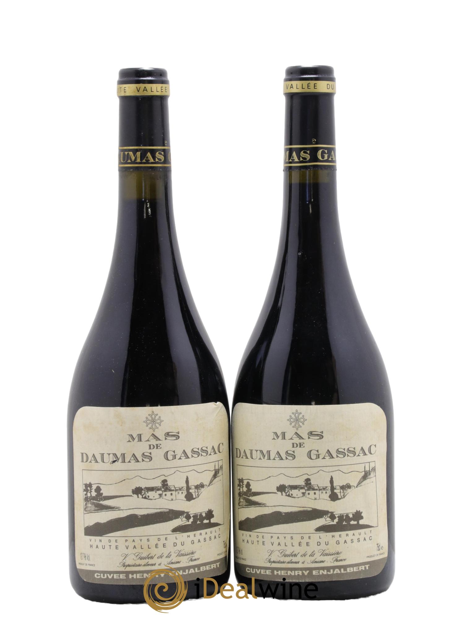 IGP Pays d'Hérault Mas de Daumas Gassac Cuvée Henry Enjalbert Famille Guibert de La Vaissière Cuvée Enjalbert Mas Daumas Gassac 1992 - Lot de 2 bouteilles - 0