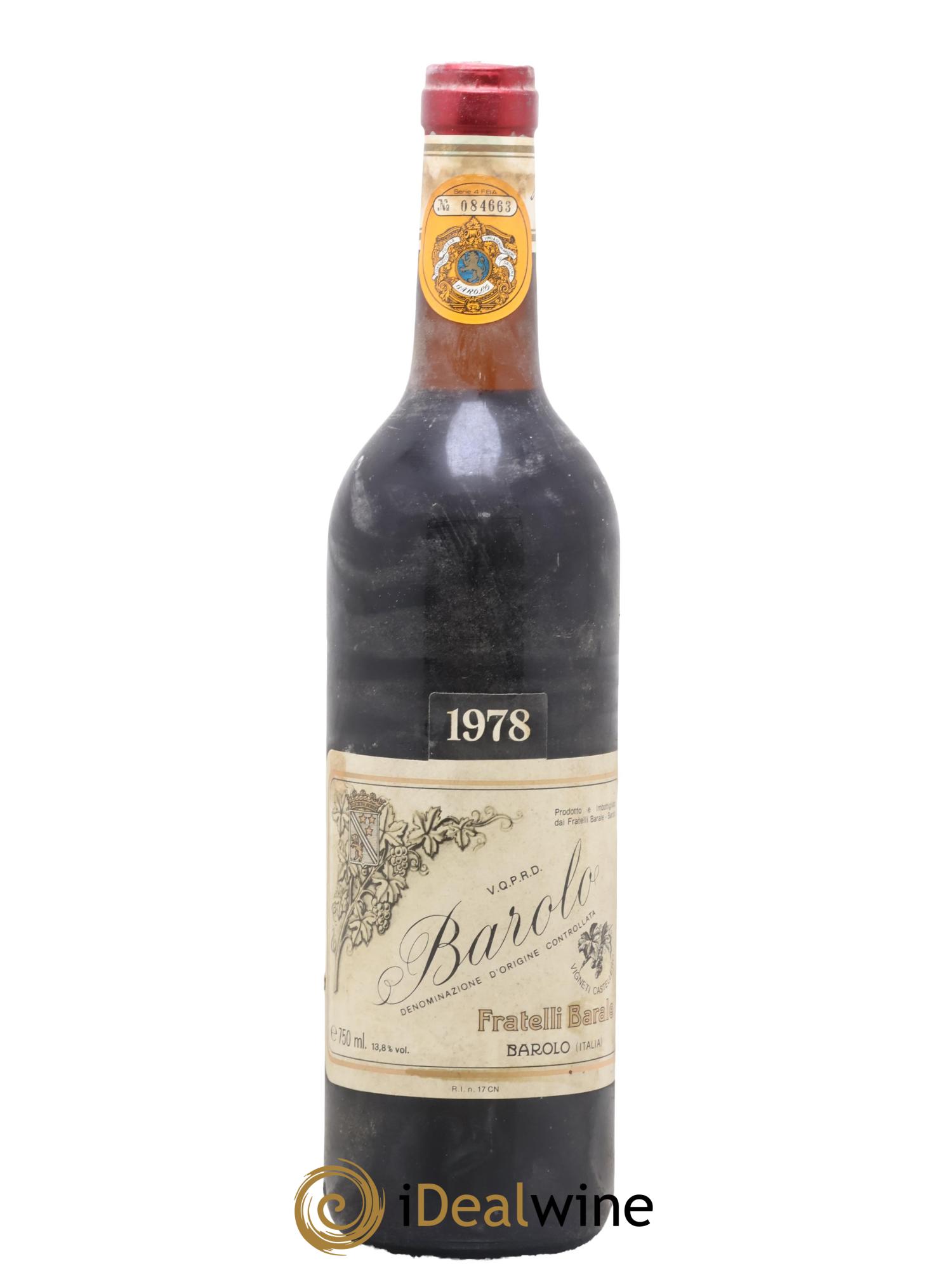 Barolo DOC Fratelli Barale 1978 - Lot de 1 bouteille - 0