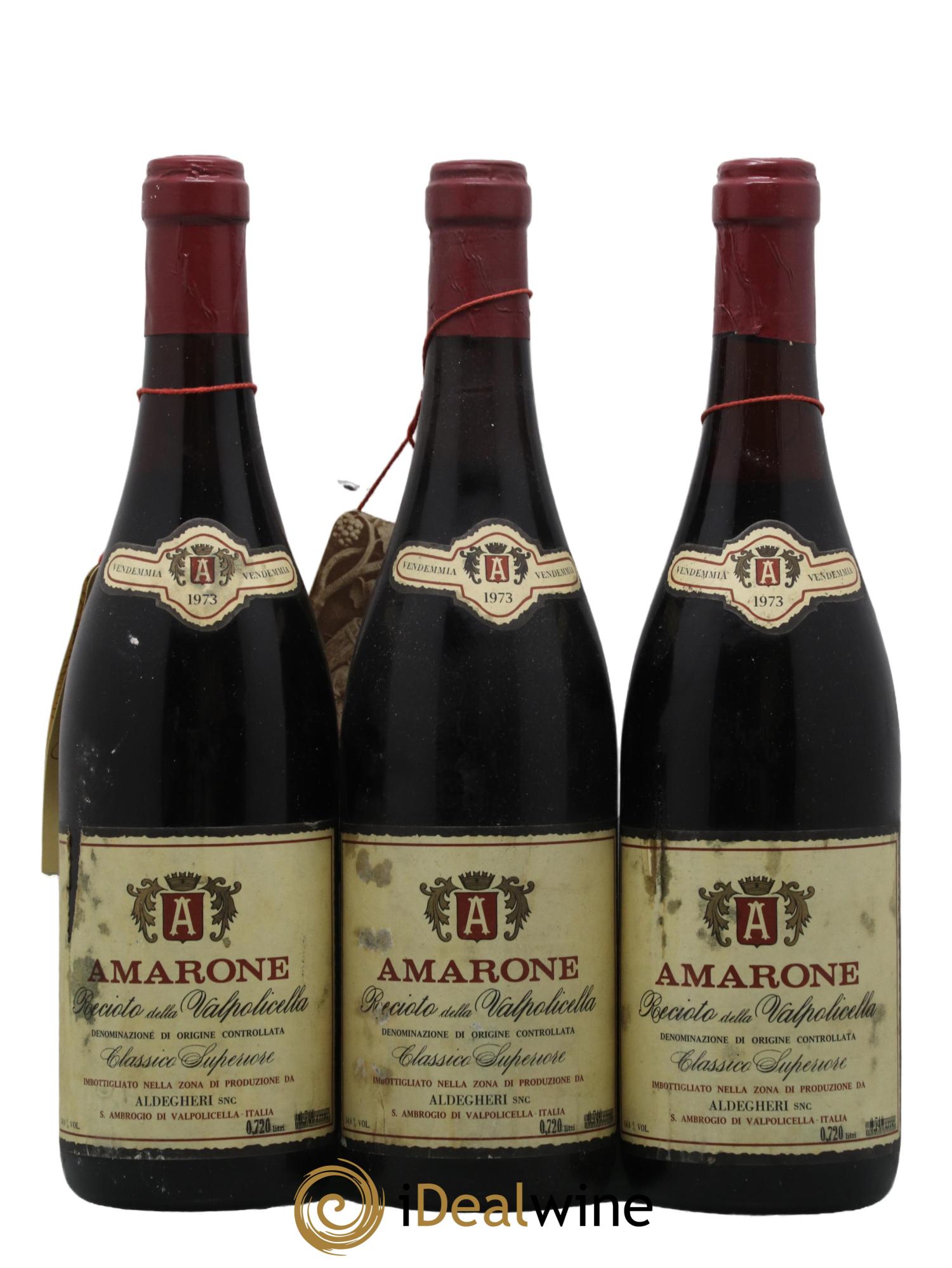Amarone della Valpolicella DOC Recioto Aldegheri 1973 - Lot de 3 bouteilles - 0