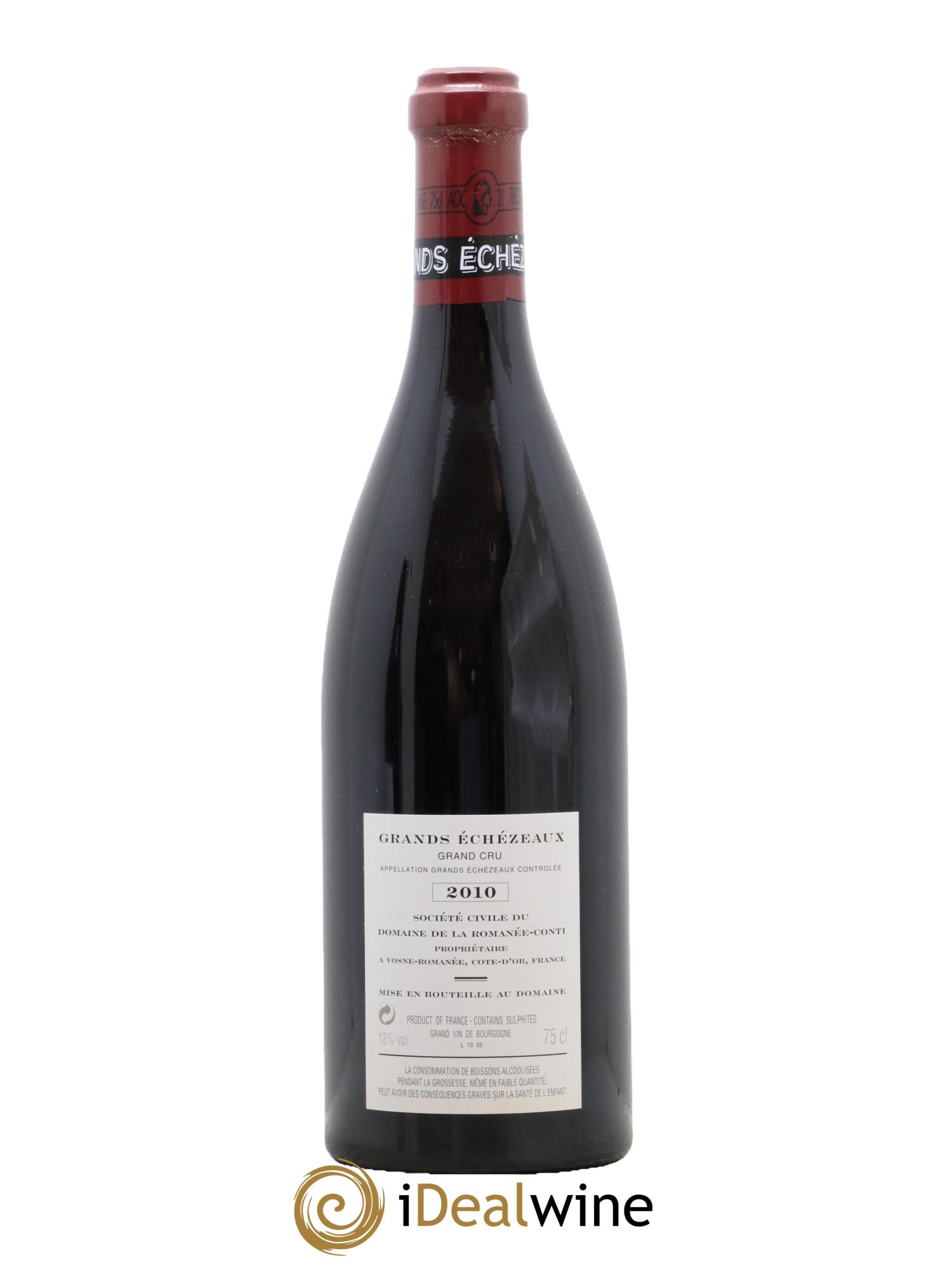 Grands-Echezeaux Grand Cru Domaine de la Romanée-Conti  2010 - Posten von 1 Flasche - 1