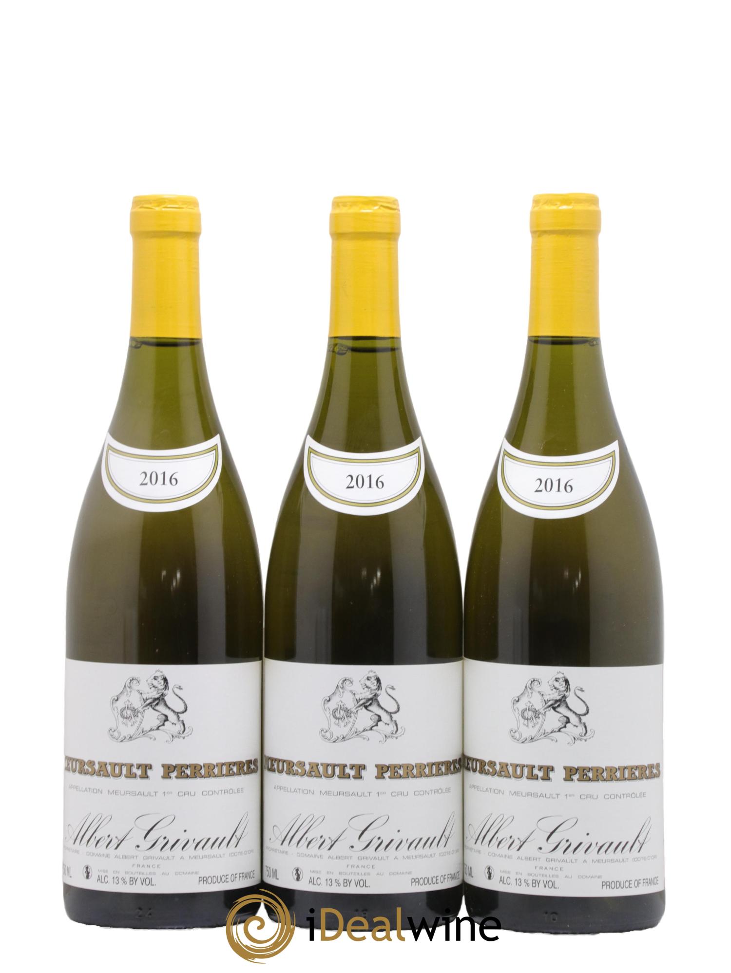 Meursault 1er Cru Perrières Albert Grivault 2016 - Lot de 3 bouteilles - 0