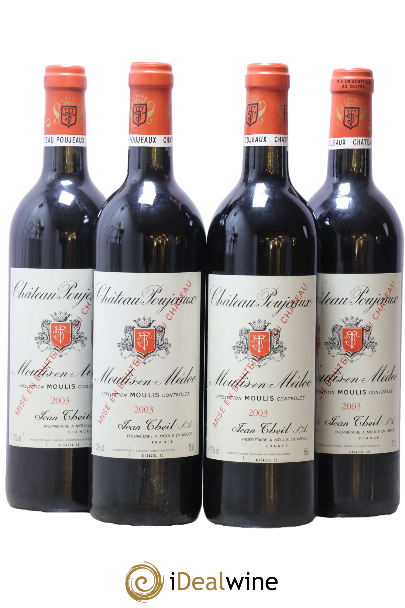 Château Poujeaux 2003 - Lot de 4 bouteilles - 0