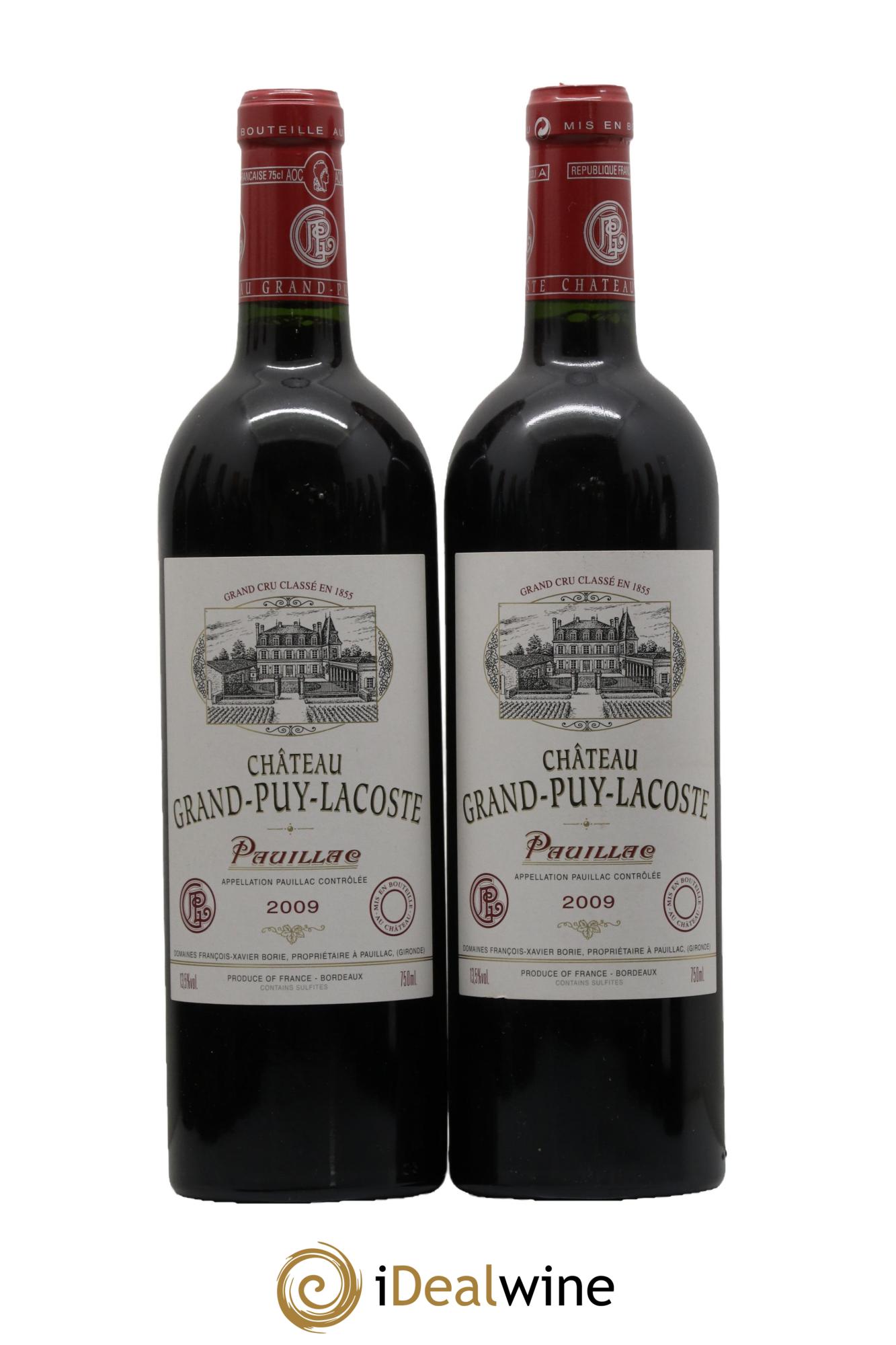 Château Grand Puy Lacoste 5ème Grand Cru Classé 2009 - Lot de 2 bouteilles - 0
