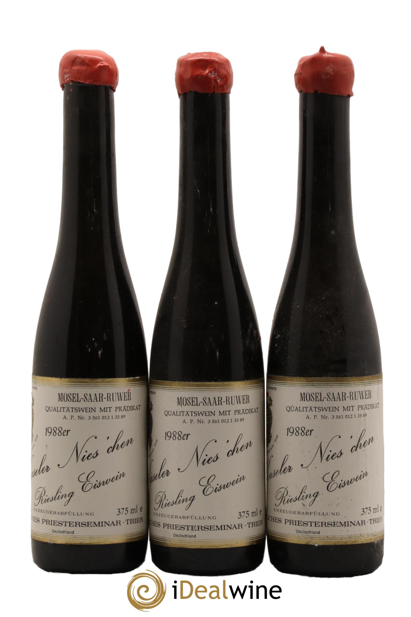Riesling-Eiswein Bischofliche Priesterseminar Kaseler Nies chen AP 35 1988 - Posten von 3 Demi-Flaschen - 0