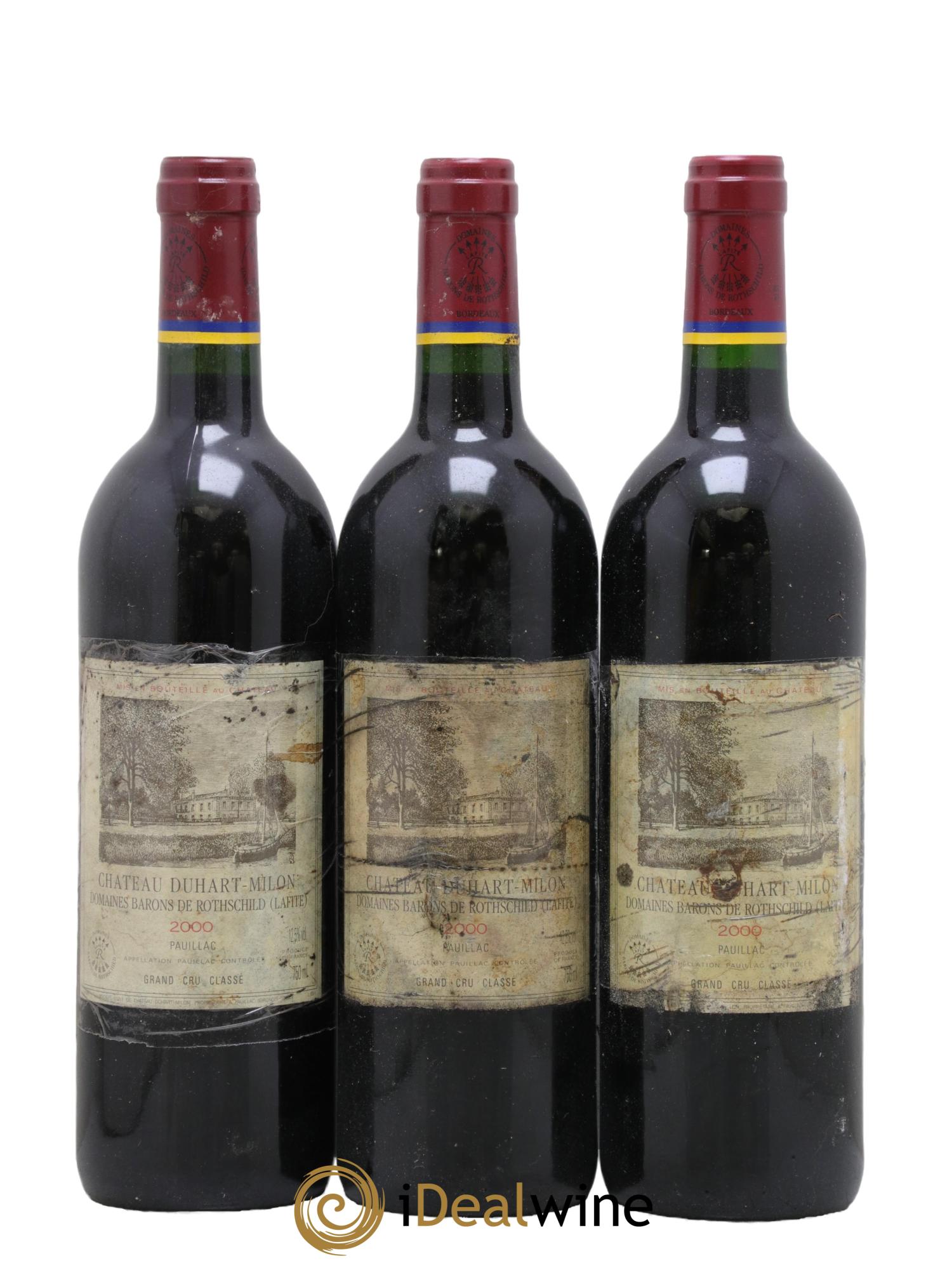 Château Duhart-Milon 4ème Grand Cru Classé 2000 - Lot de 3 bouteilles - 0