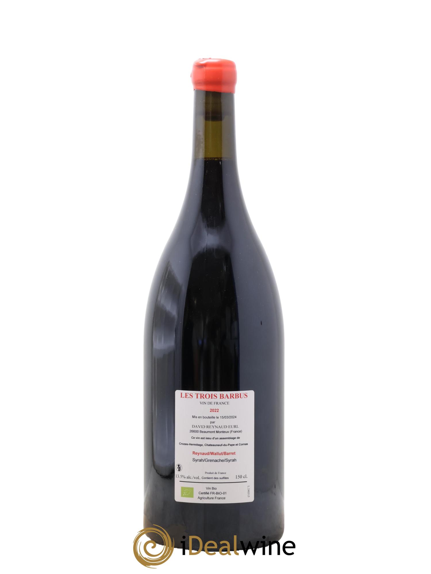 Vin de France Les 3 Barbus Reynaud Wallut Barret 2022 - Lot de 1 magnum - 1
