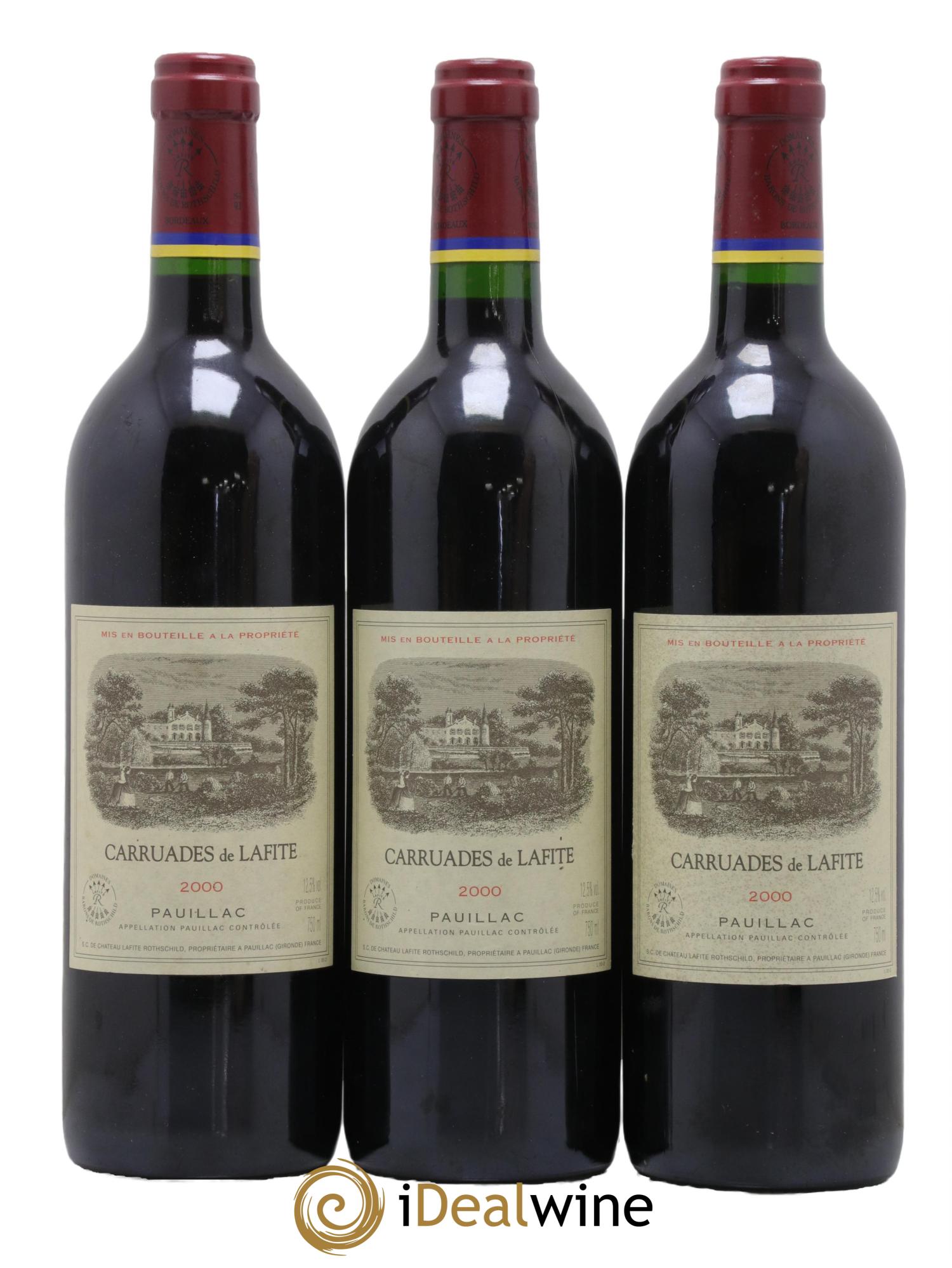 Carruades de Lafite Rothschild Second Vin 2000 - Lot de 3 bouteilles - 0