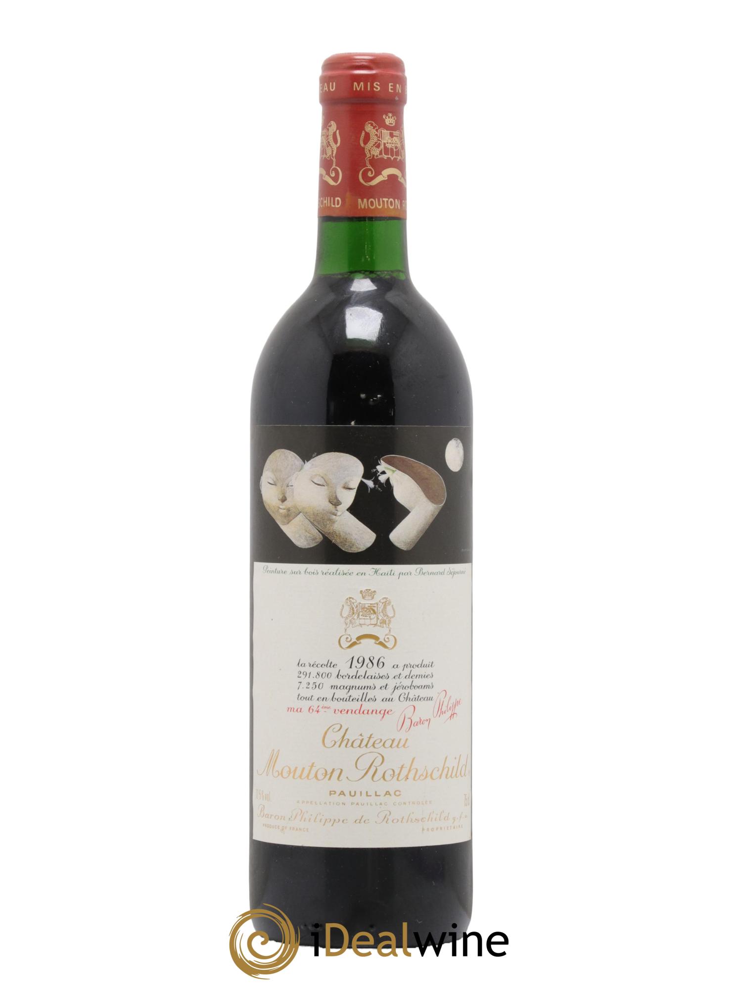 Château Mouton Rothschild 1er Grand Cru Classé 1986 - Lot de 1 bouteille - 0