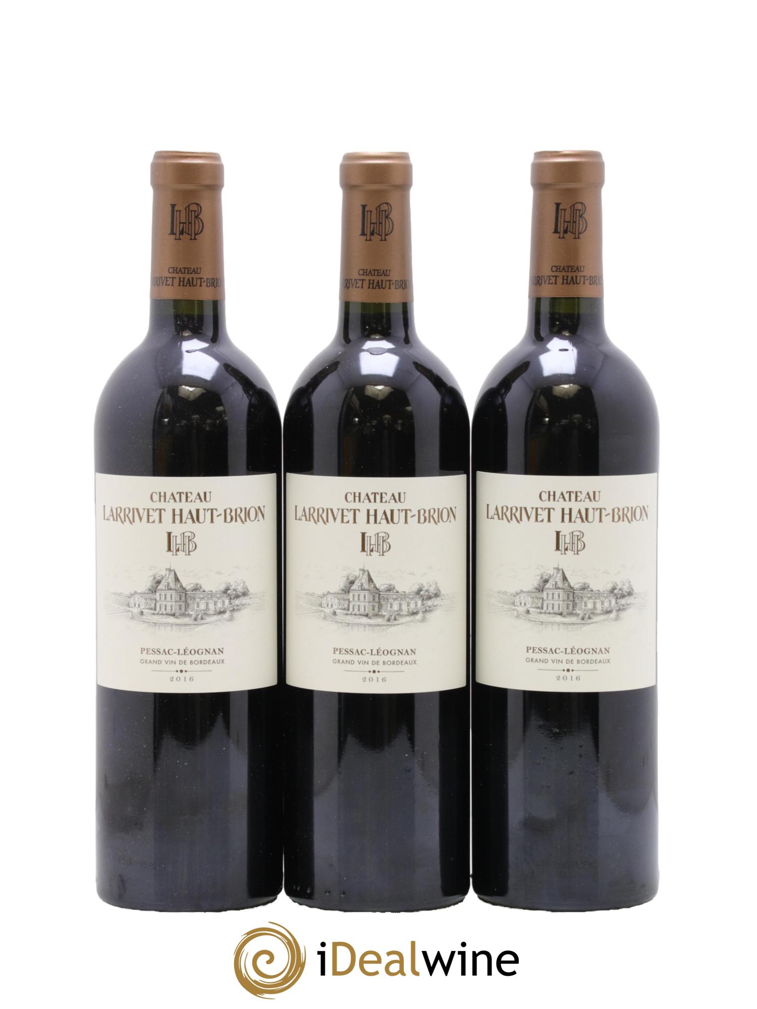 Château Larrivet Haut-Brion 2016 - Lot of 3 bottles - 0