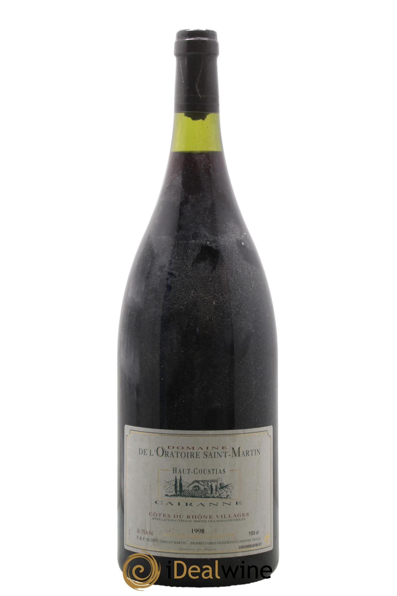 Cairanne Haut-Coustias Oratoire Saint-Martin - Frédéric et François Alary 1998 - Lot de 1 magnum - 0