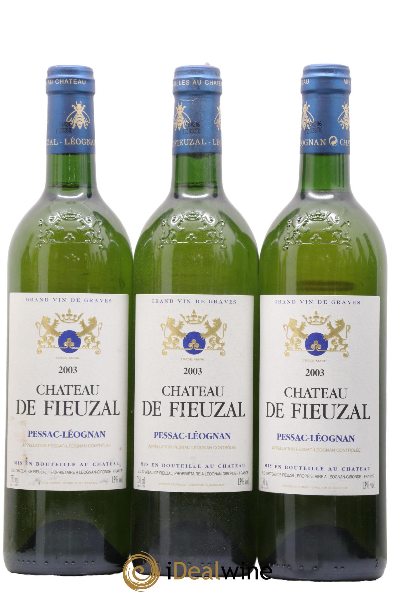Château de Fieuzal  2003 - Posten von 12 Flaschen - 2