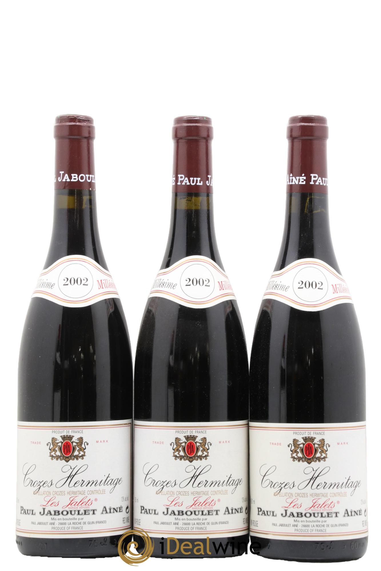 Crozes-Hermitage Les Jallets Jaboulet 2002 - Lot of 3 bottles - 0