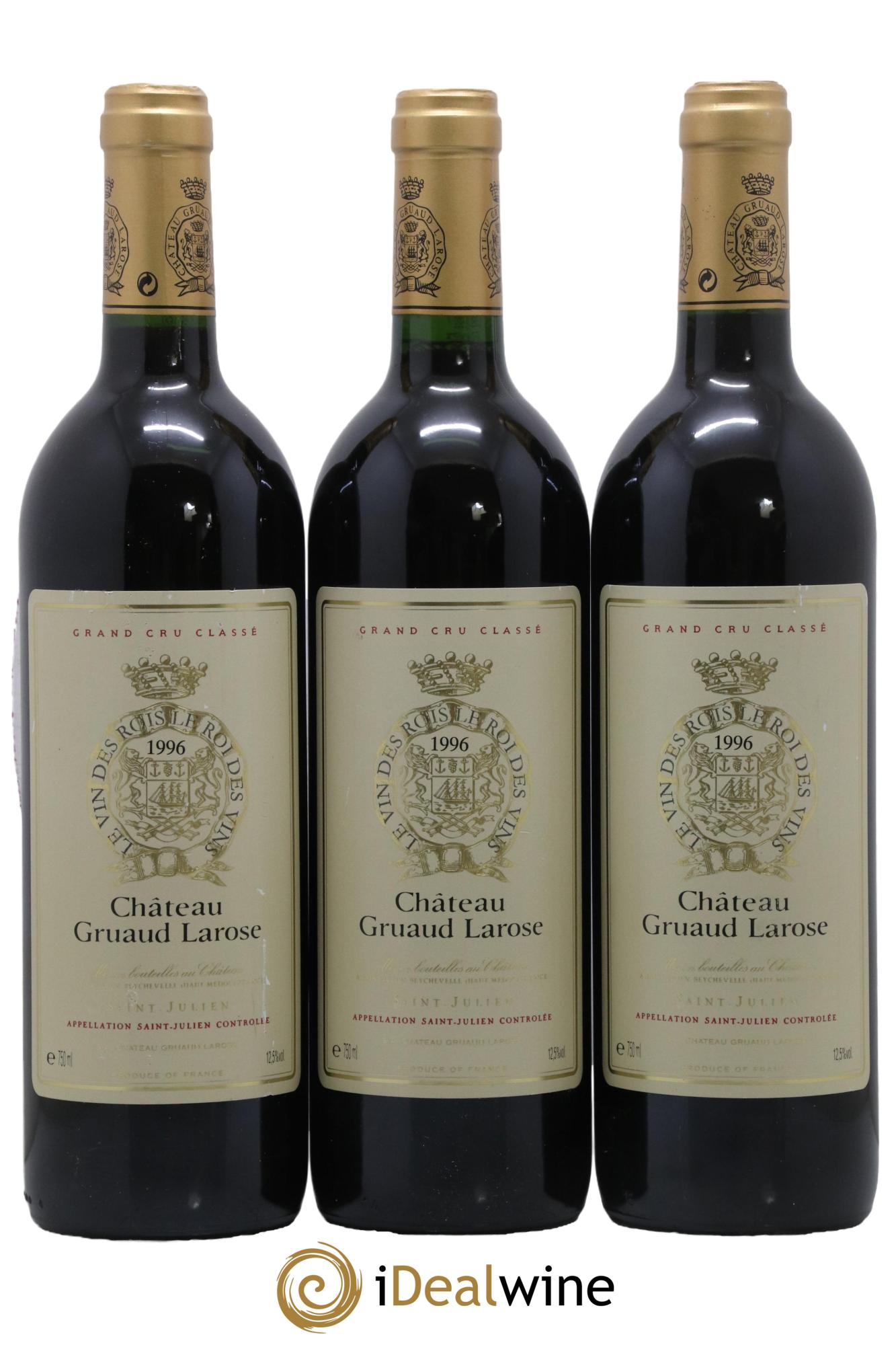 Château Gruaud Larose 2ème Grand Cru Classé 1996 - Lot de 3 bouteilles - 0