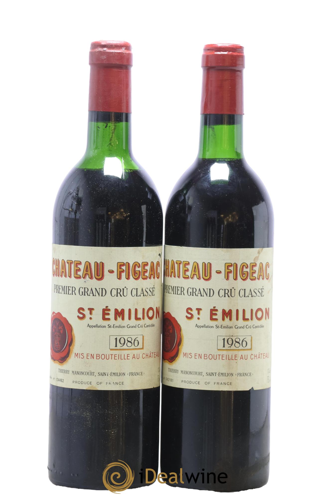 Château Figeac 1er Grand Cru Classé A 1986 - Lot of 2 bottles - 0