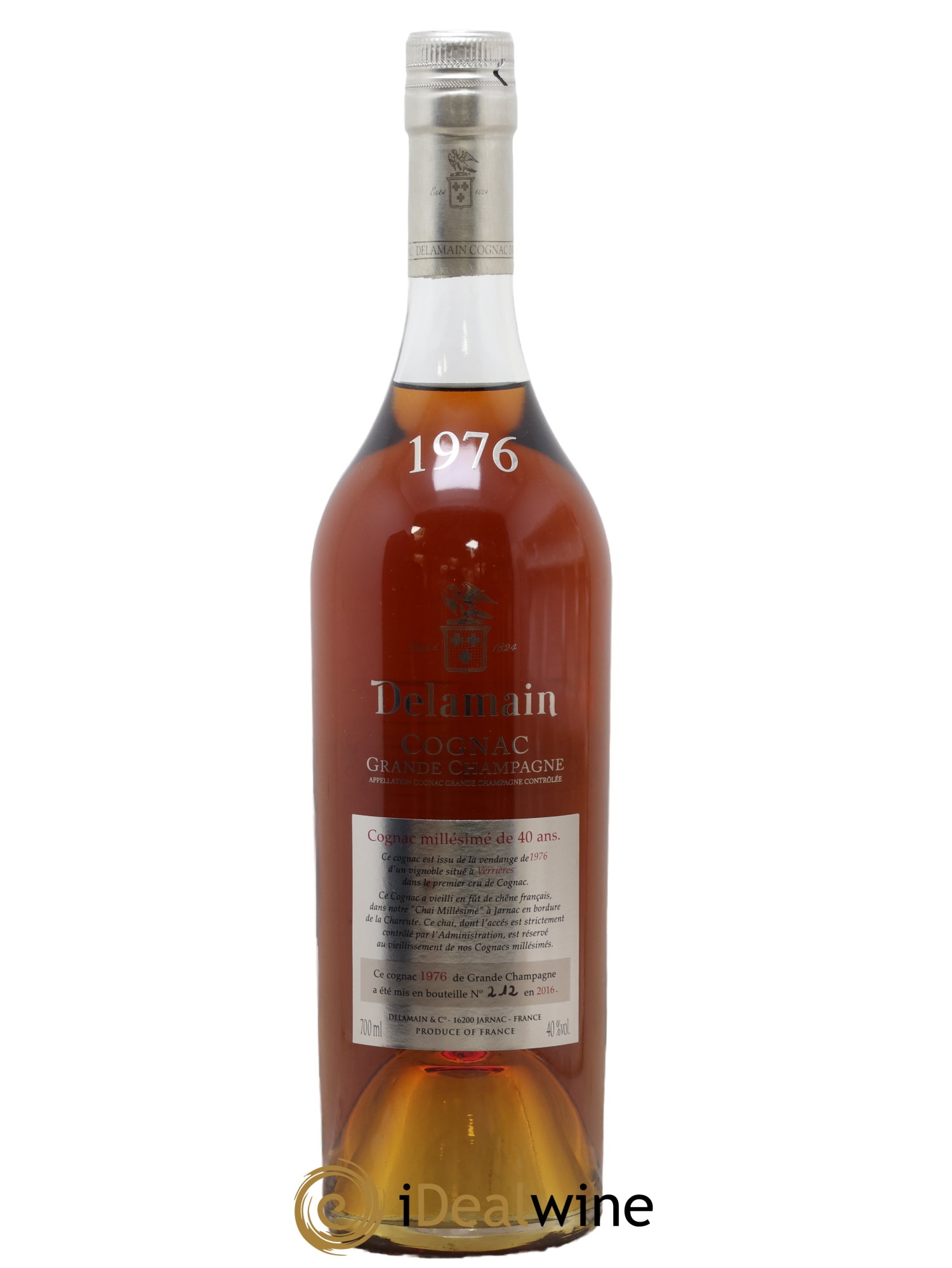 Cognac Delamain 40 years 1976 Grande Champagne Chai Millésimé 1976 - Posten von 1 Flasche - 1