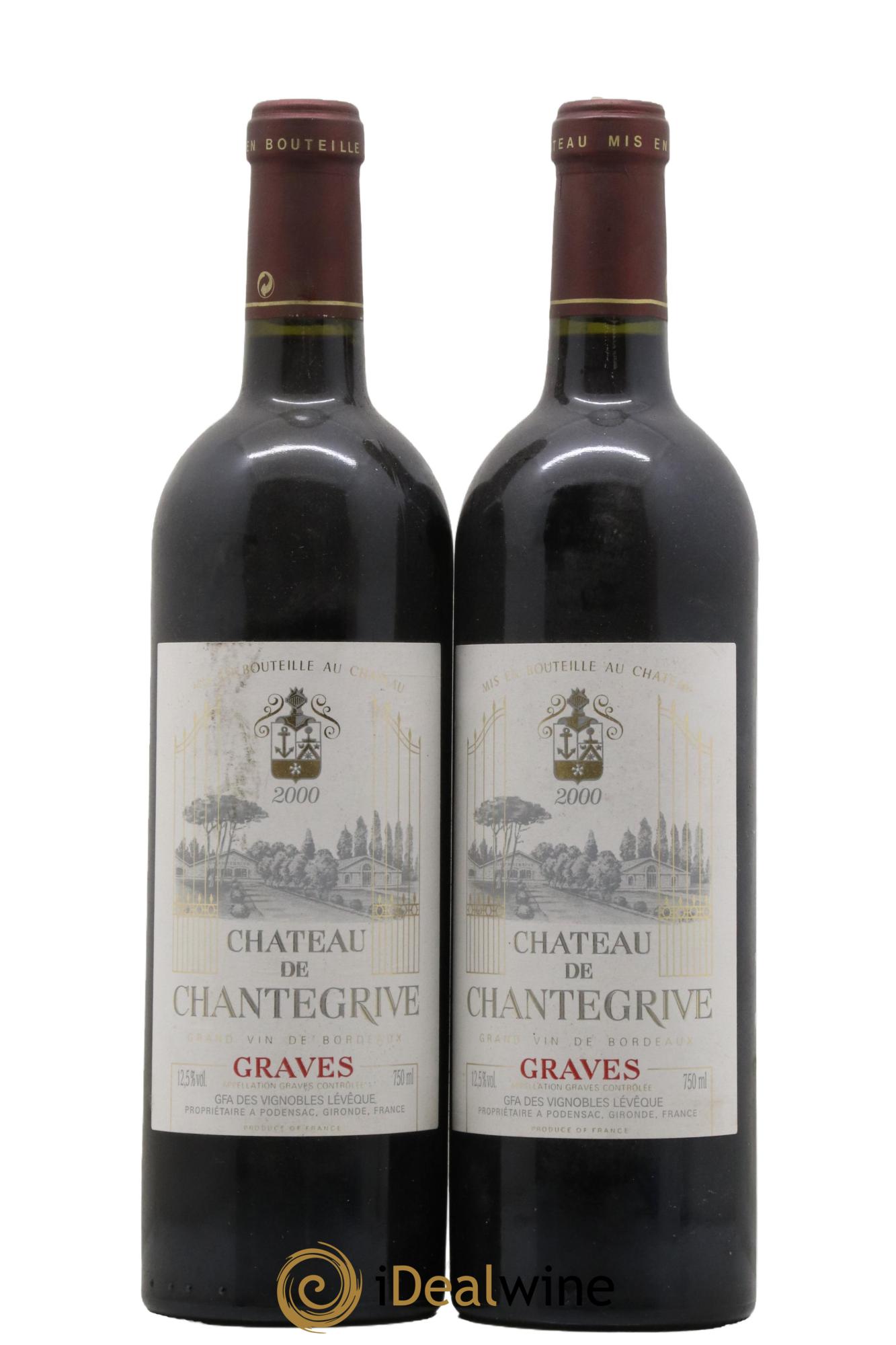 Château de Chantegrive 2000 - Posten von 2 Flaschen - 0