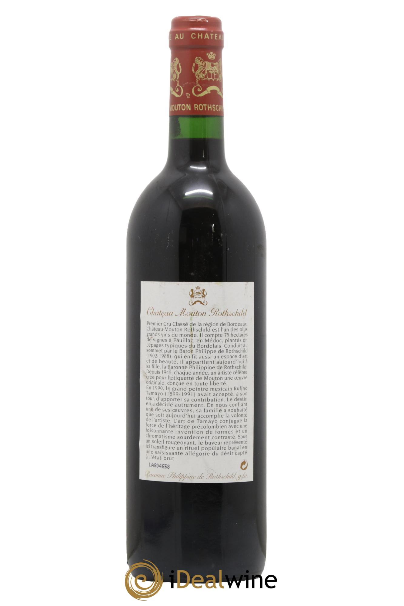 Château Mouton Rothschild 1er Grand Cru Classé 1998 - Lot de 1 bouteille - 1