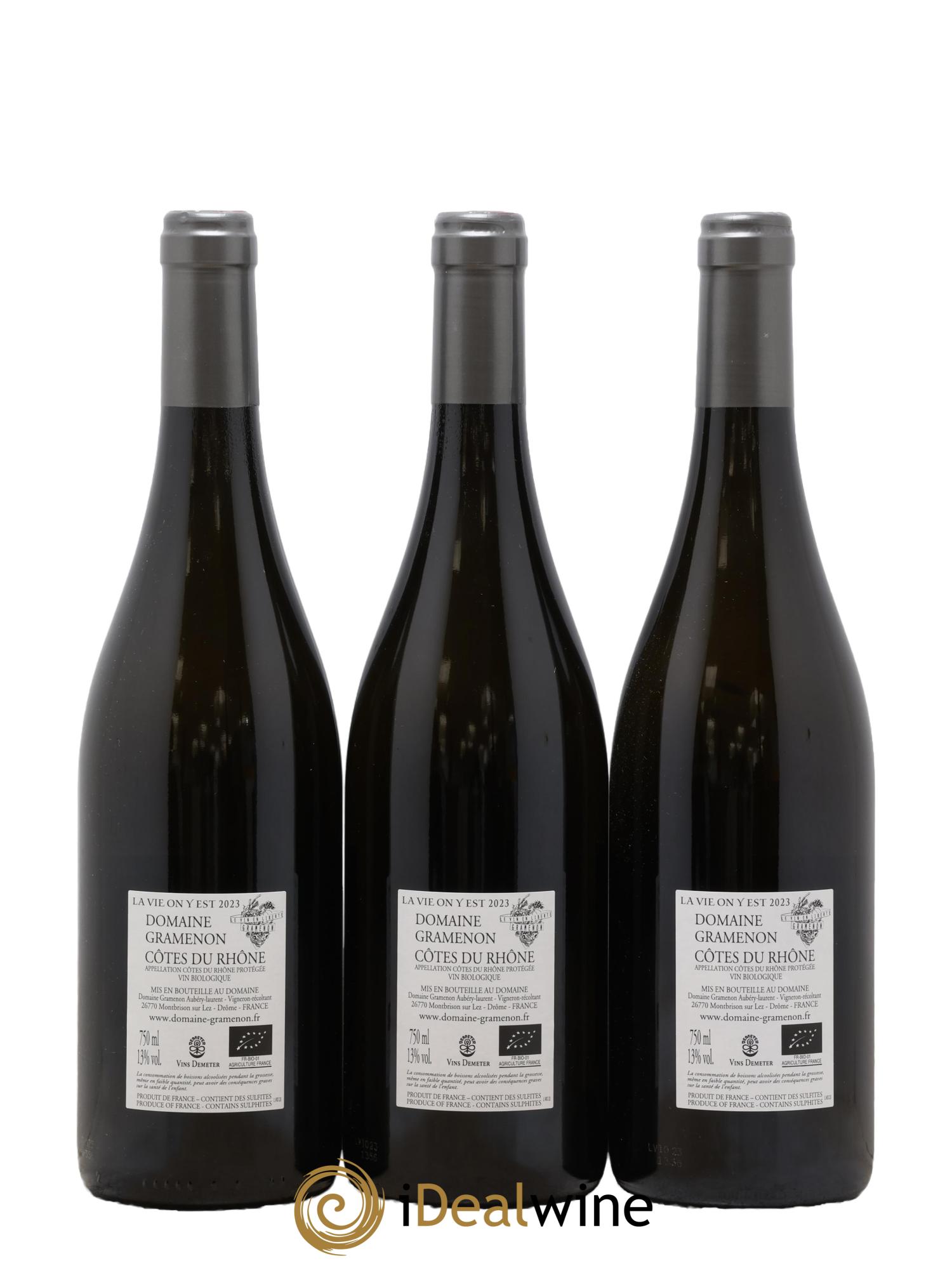 Côtes-du-Rhône La Vie on y est Gramenon (Domaine) 2023 - Posten von 3 Flaschen - 1