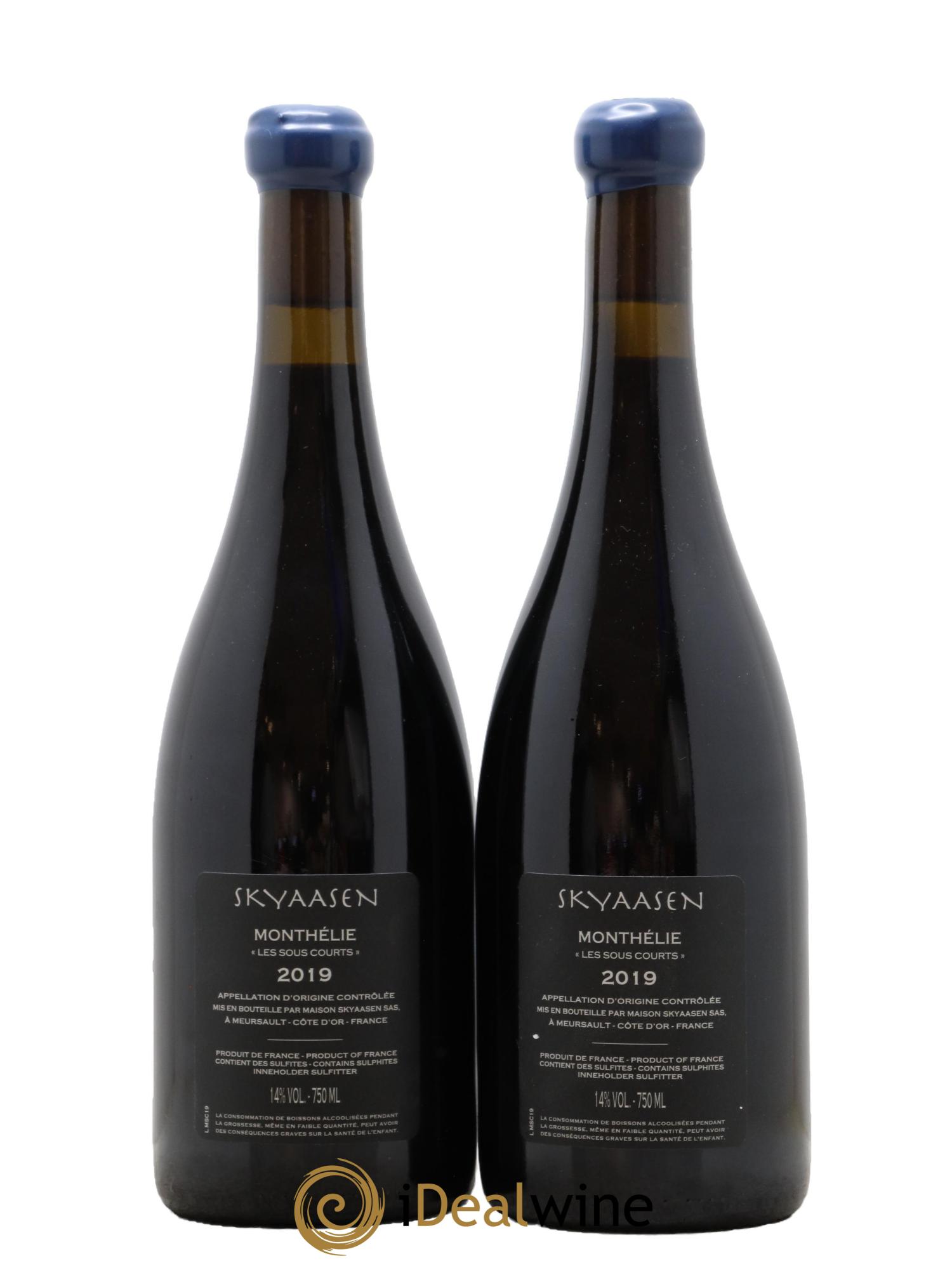 Monthélie Les Sous Courts Maison Skyaasen 2019 - Lot de 2 bouteilles - 1