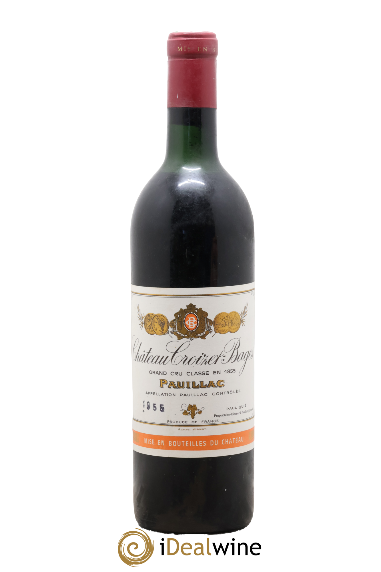 Château Croizet Bages 5ème Grand Cru Classé 1955 - Lote de 1 botella - 0