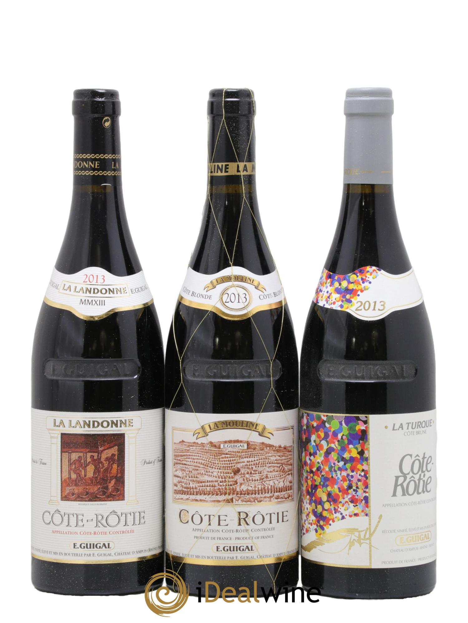 Côte-Rôtie Guigal Trilogie La Turque - La Landonne - La Mouline 2013 - Lot de 3 bouteilles - 0